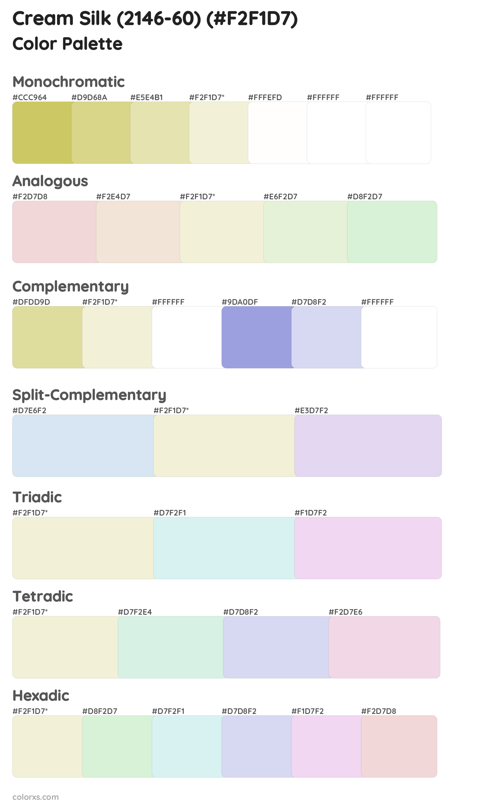 Cream Silk (2146-60) Color Scheme Palettes