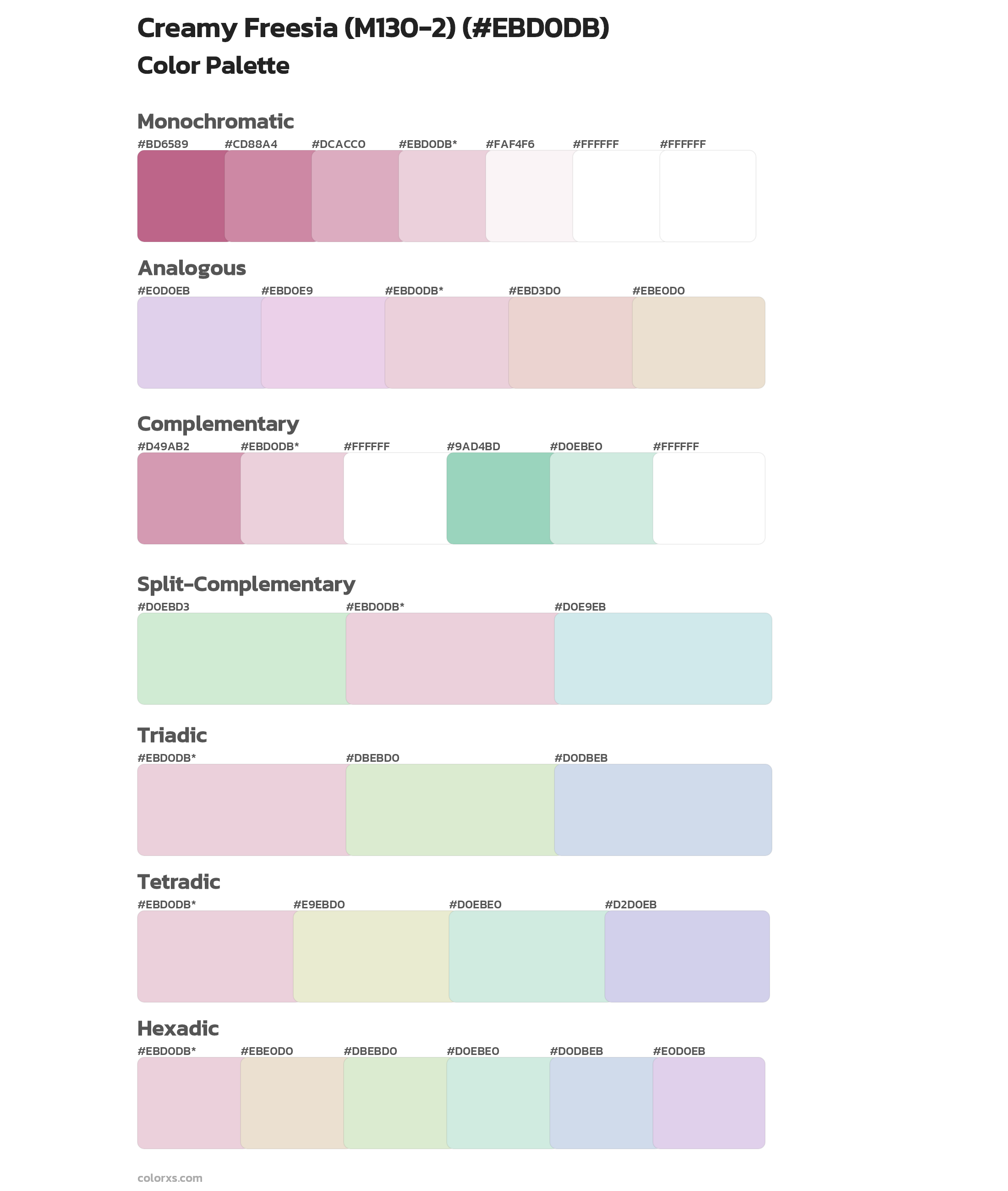 Creamy Freesia (M130-2) Color Scheme Palettes