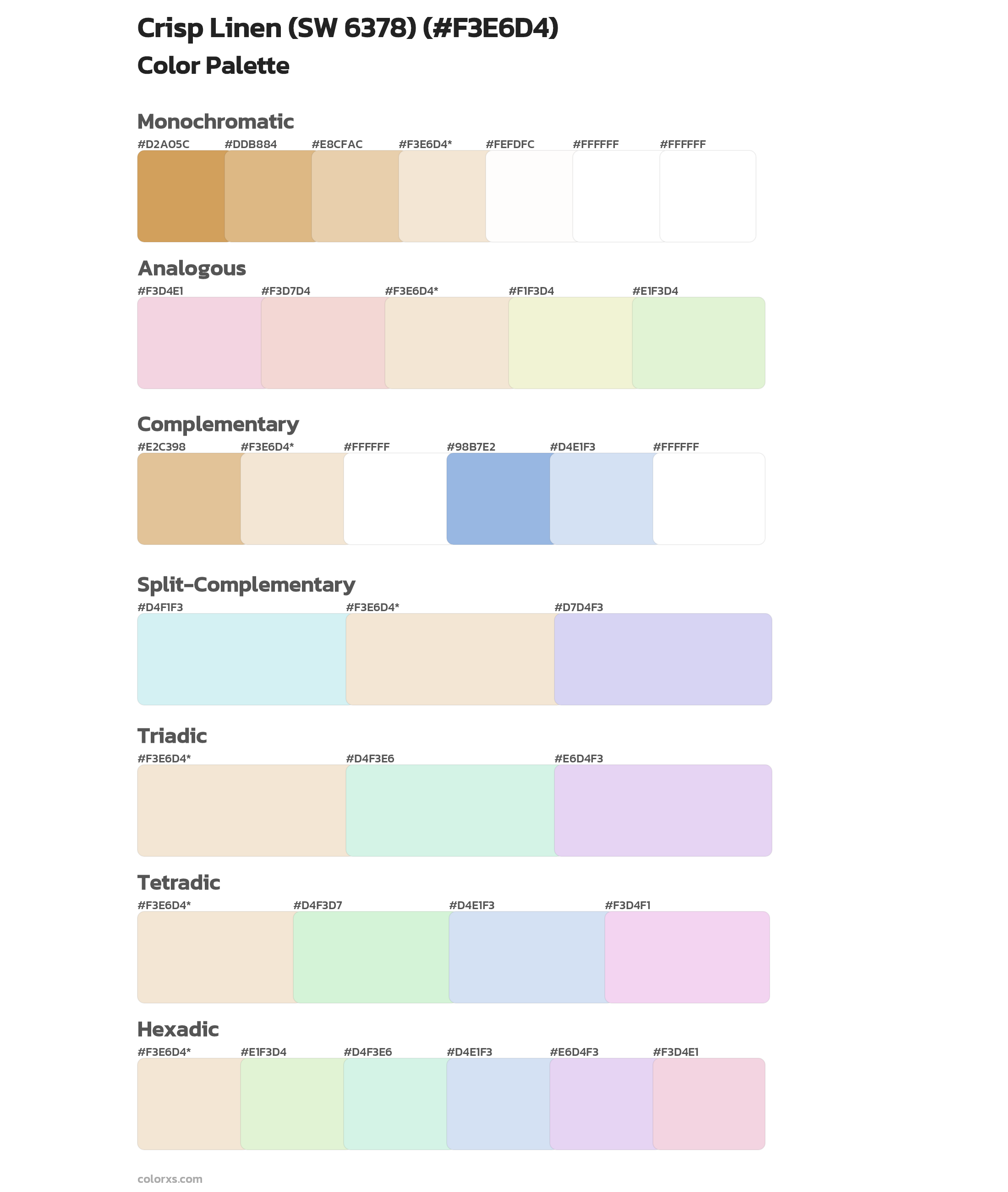 Crisp Linen (SW 6378) Color Scheme Palettes