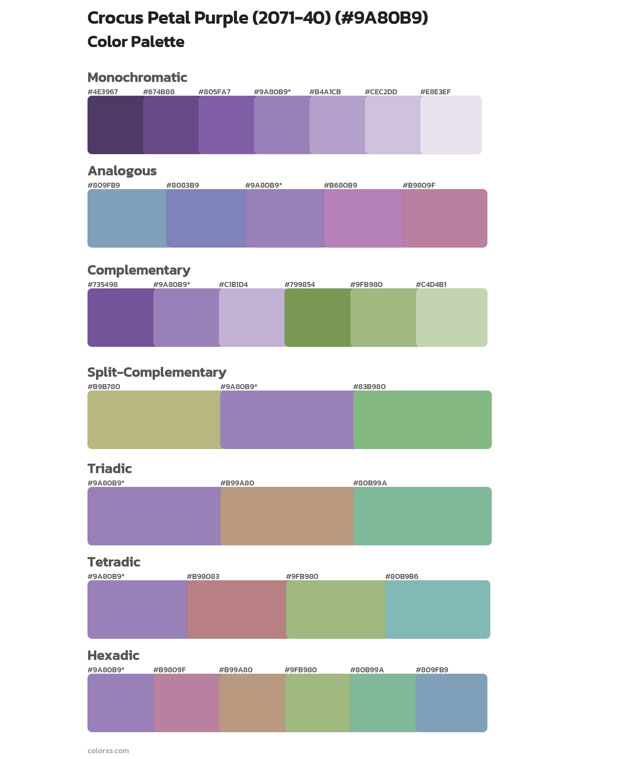 Crocus Petal Purple (2071-40) Color Scheme Palettes