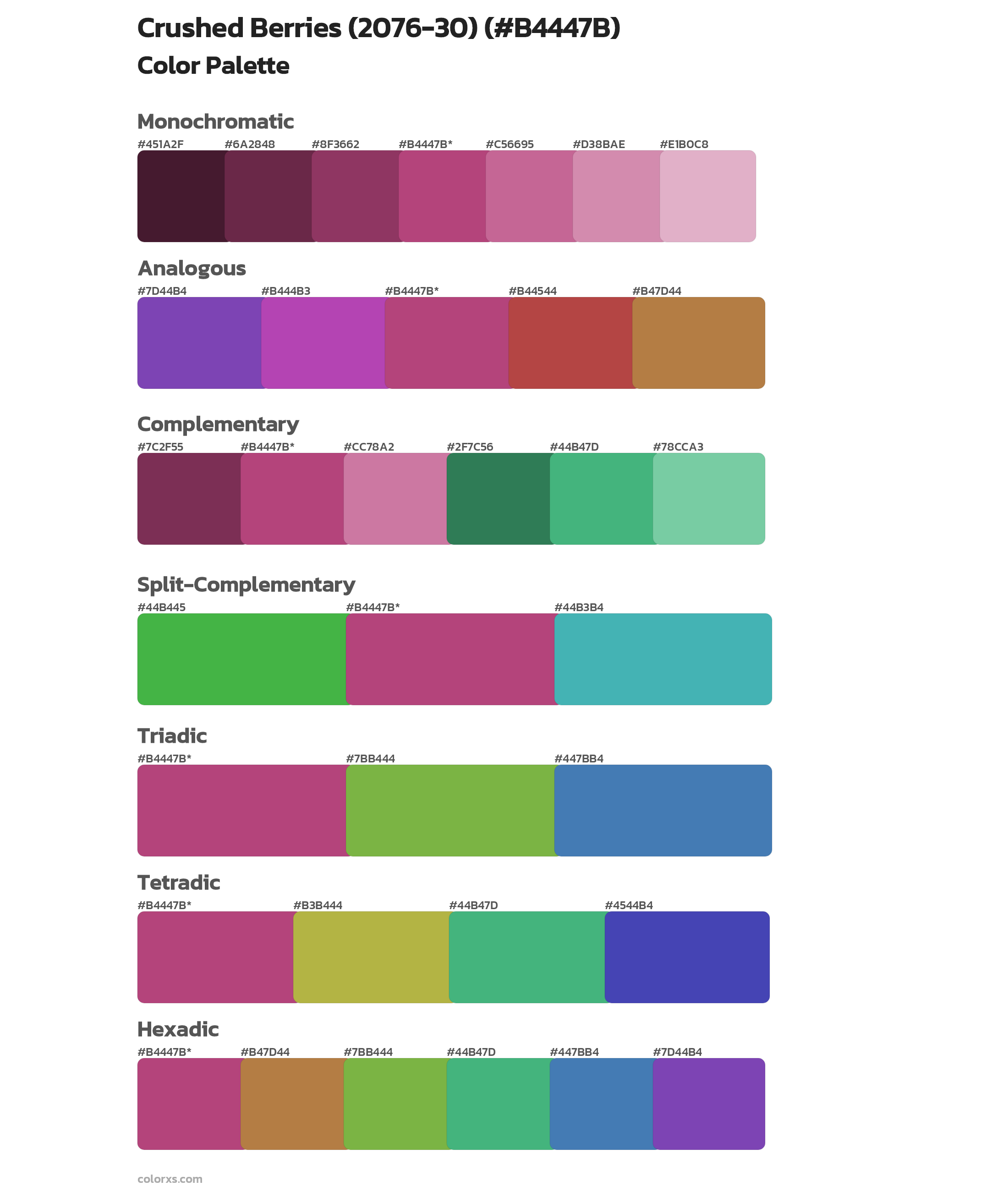 Crushed Berries (2076-30) Color Scheme Palettes