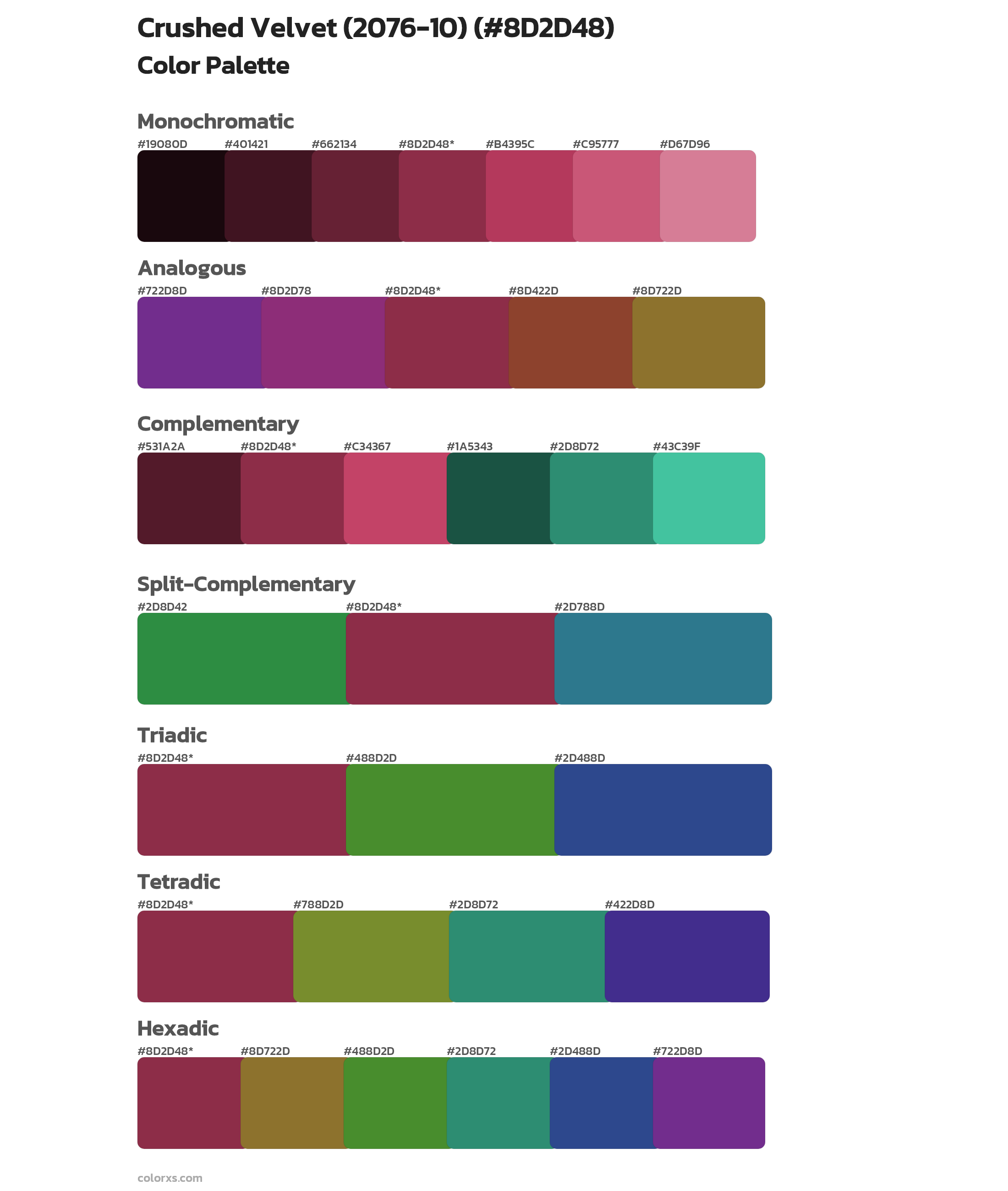 Crushed Velvet (2076-10) Color Scheme Palettes
