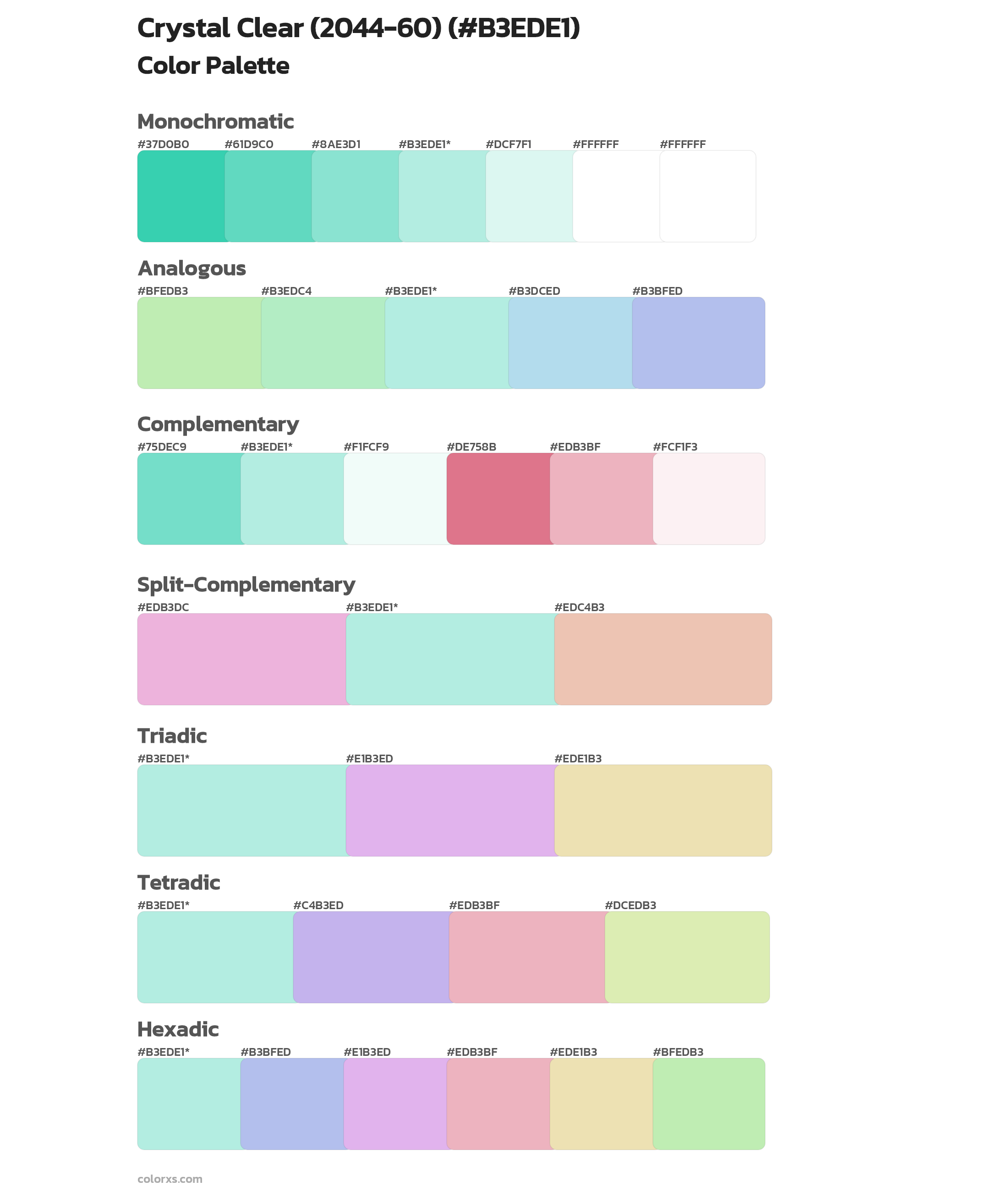 Crystal Clear (2044-60) Color Scheme Palettes