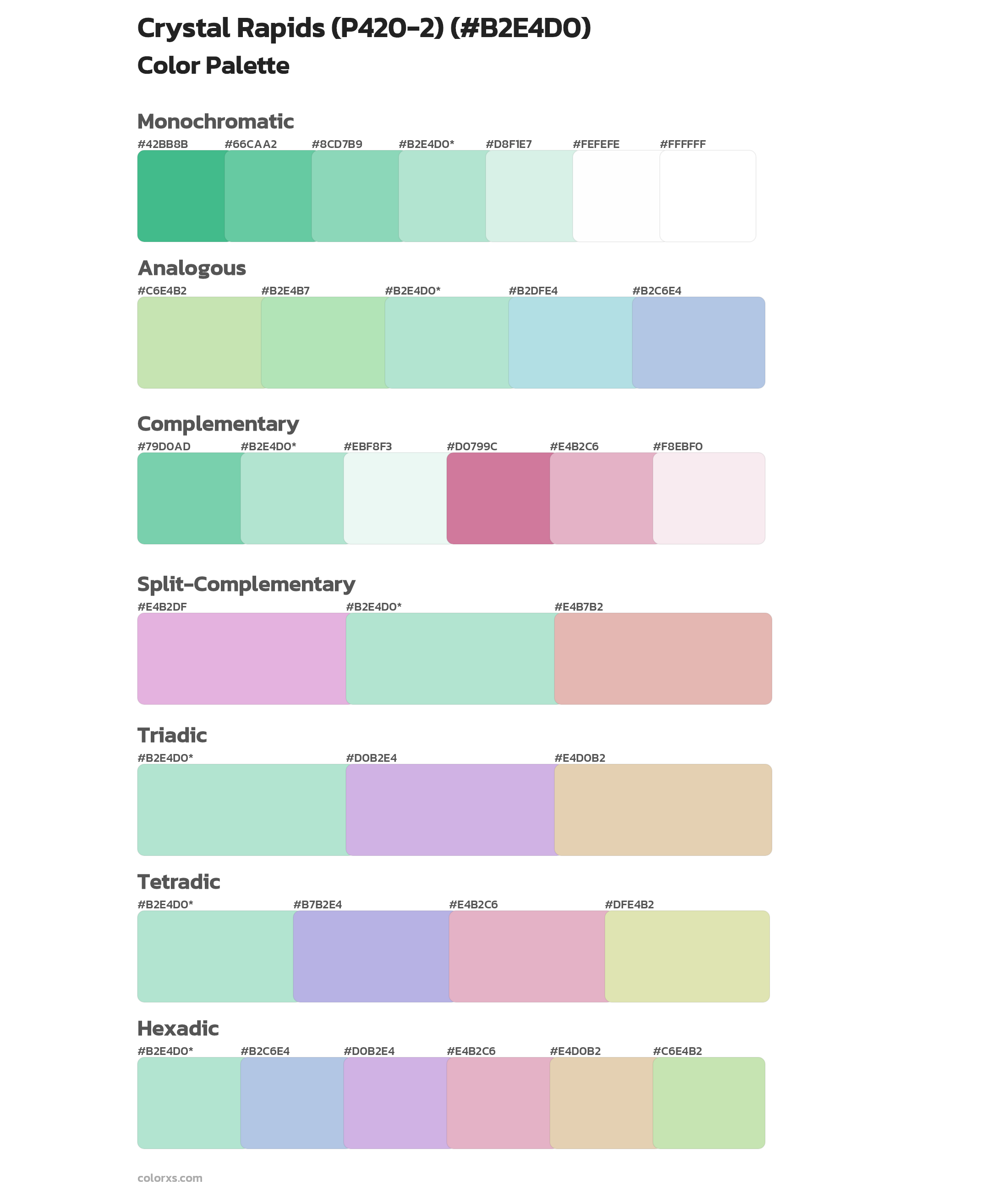 Crystal Rapids (P420-2) Color Scheme Palettes