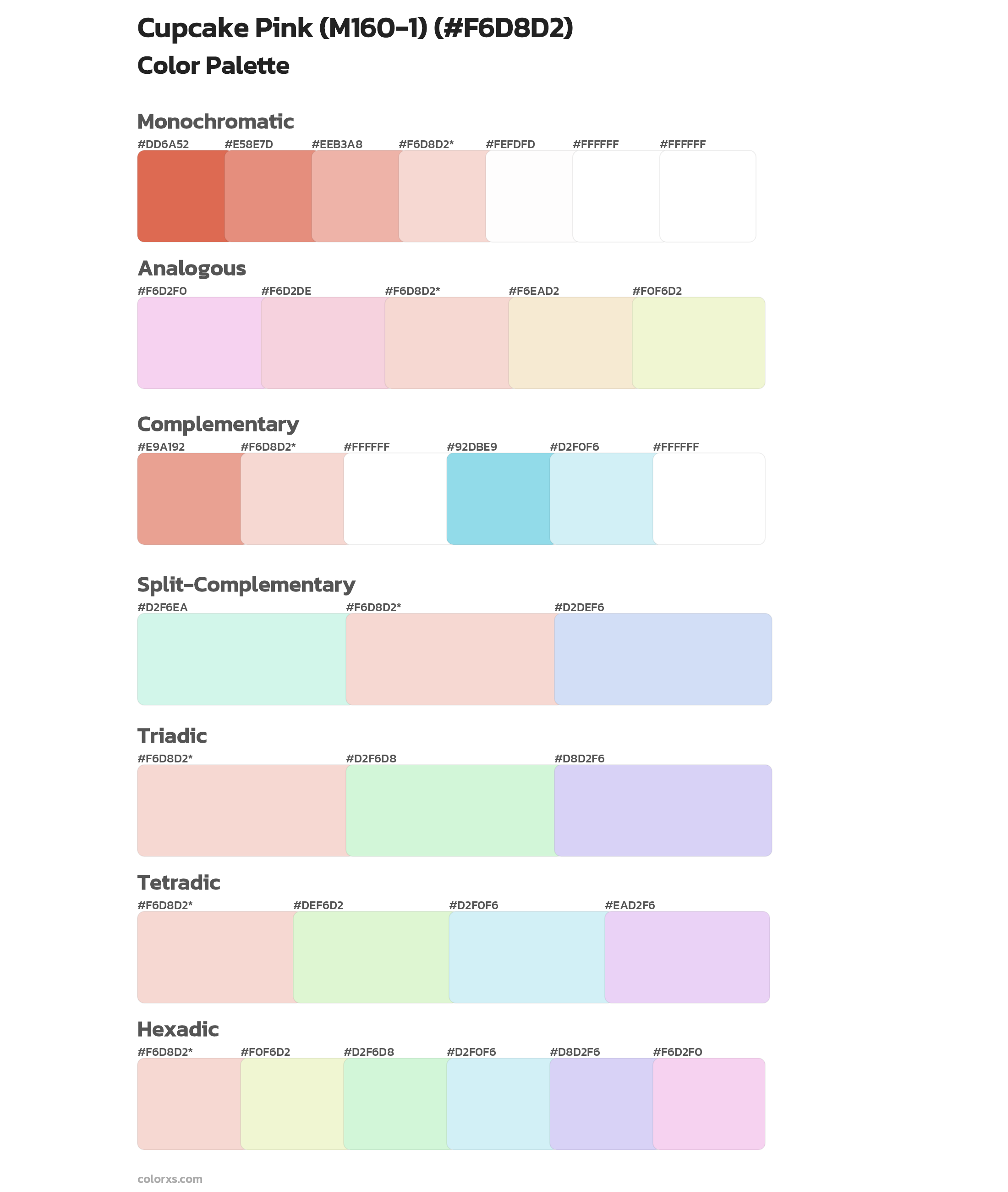 Cupcake Pink (M160-1) Color Scheme Palettes