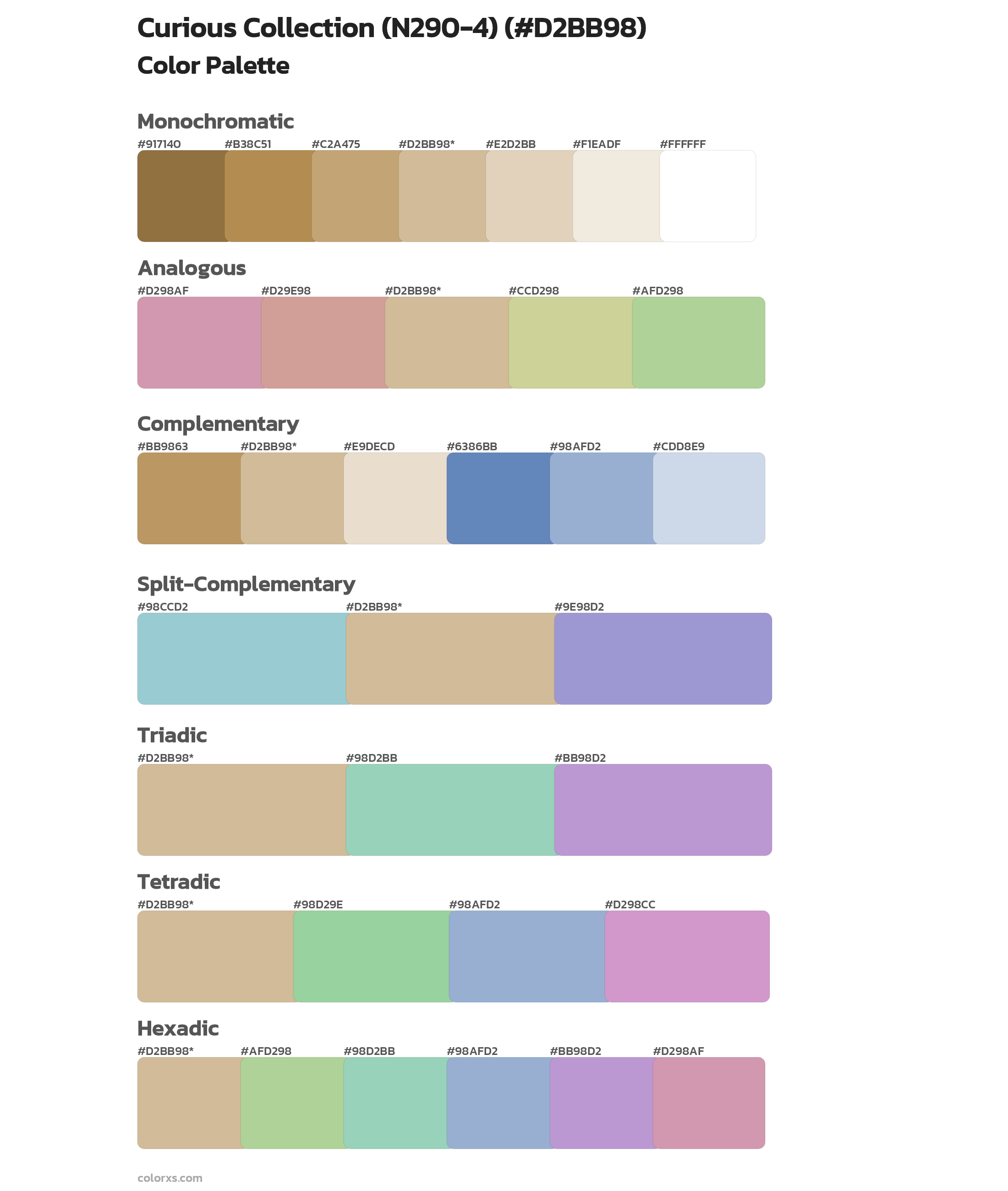 Curious Collection (N290-4) Color Scheme Palettes