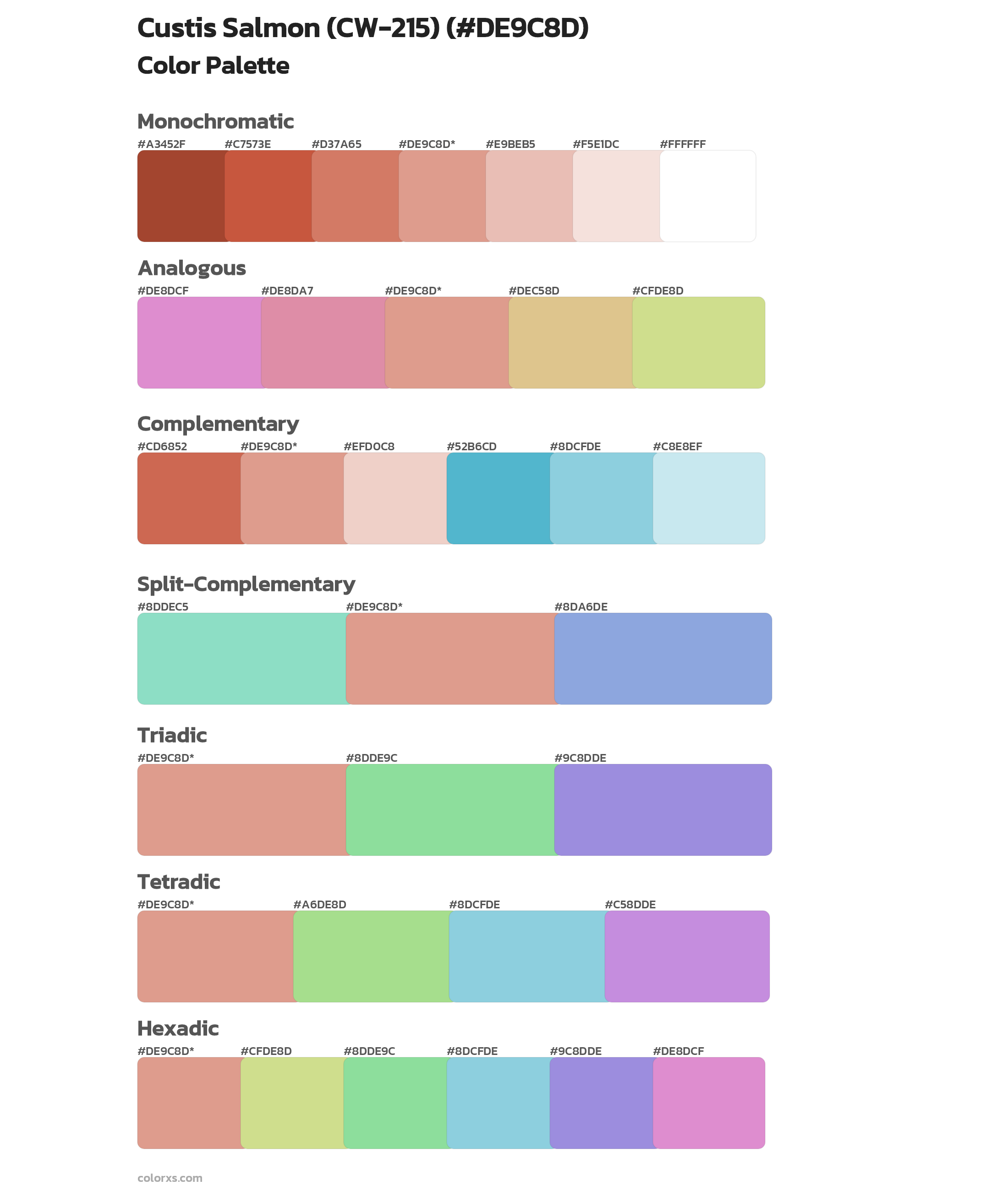 Custis Salmon (CW-215) Color Scheme Palettes