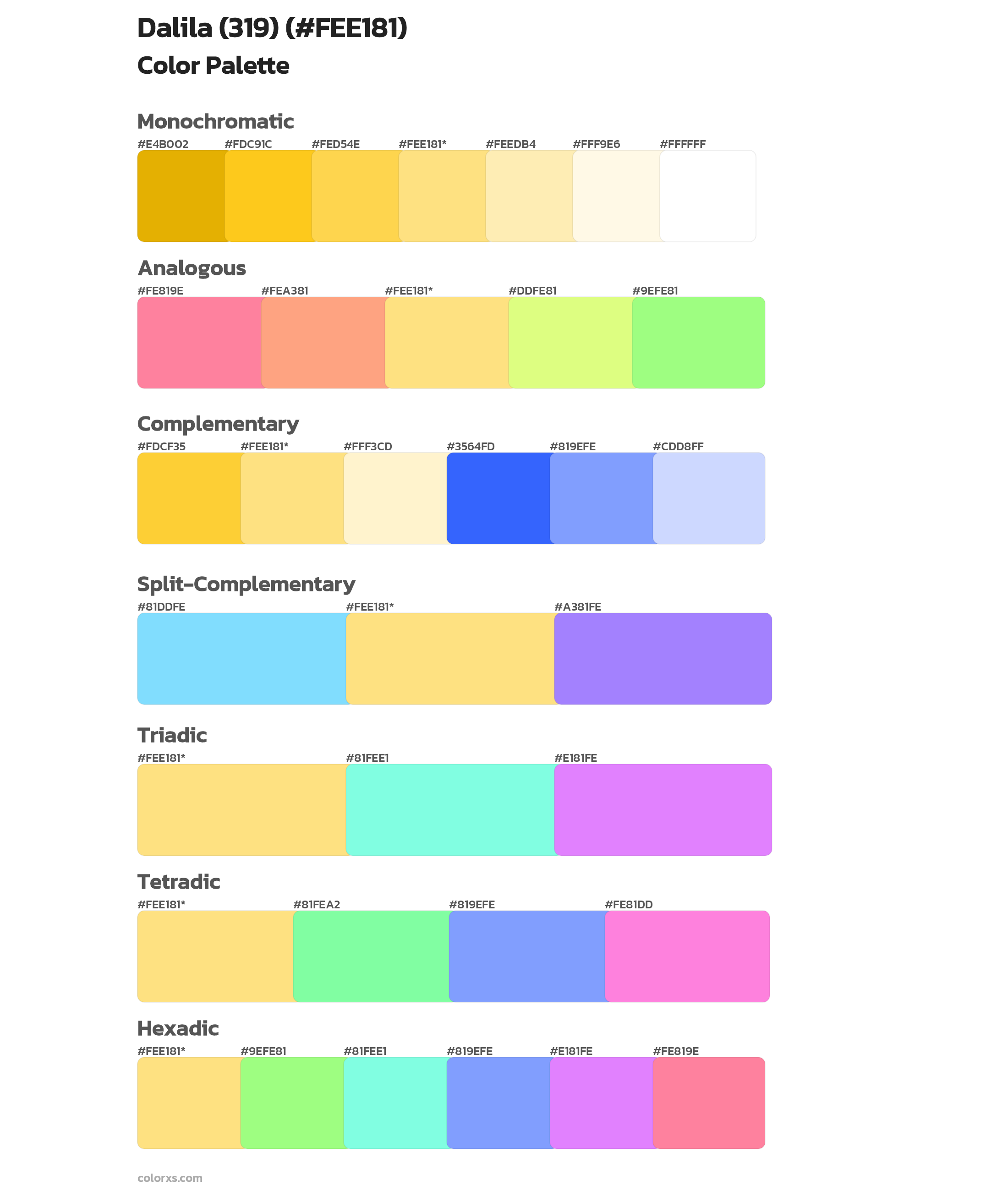Dalila (319) Color Scheme Palettes