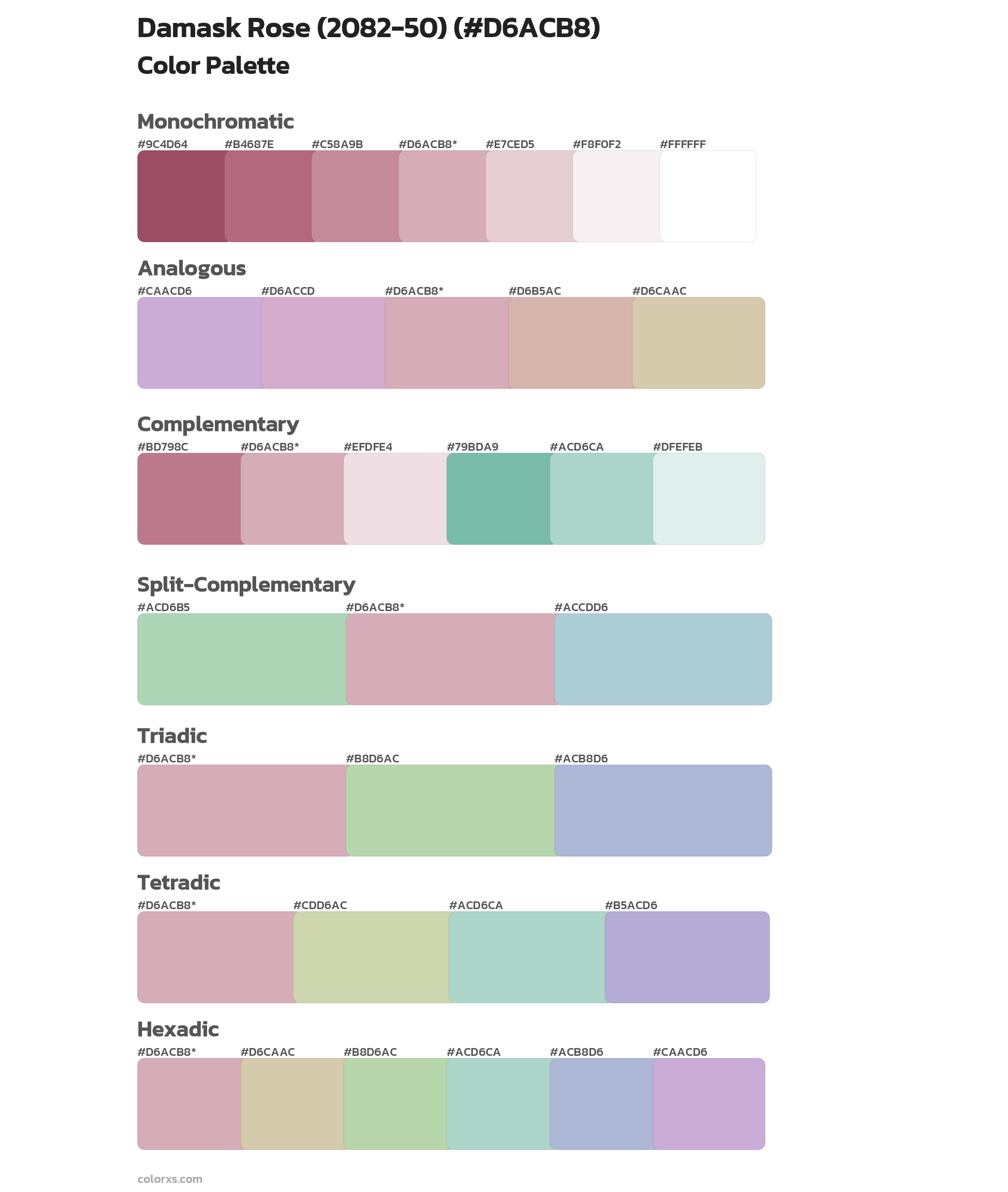 Damask Rose (2082-50) Color Scheme Palettes