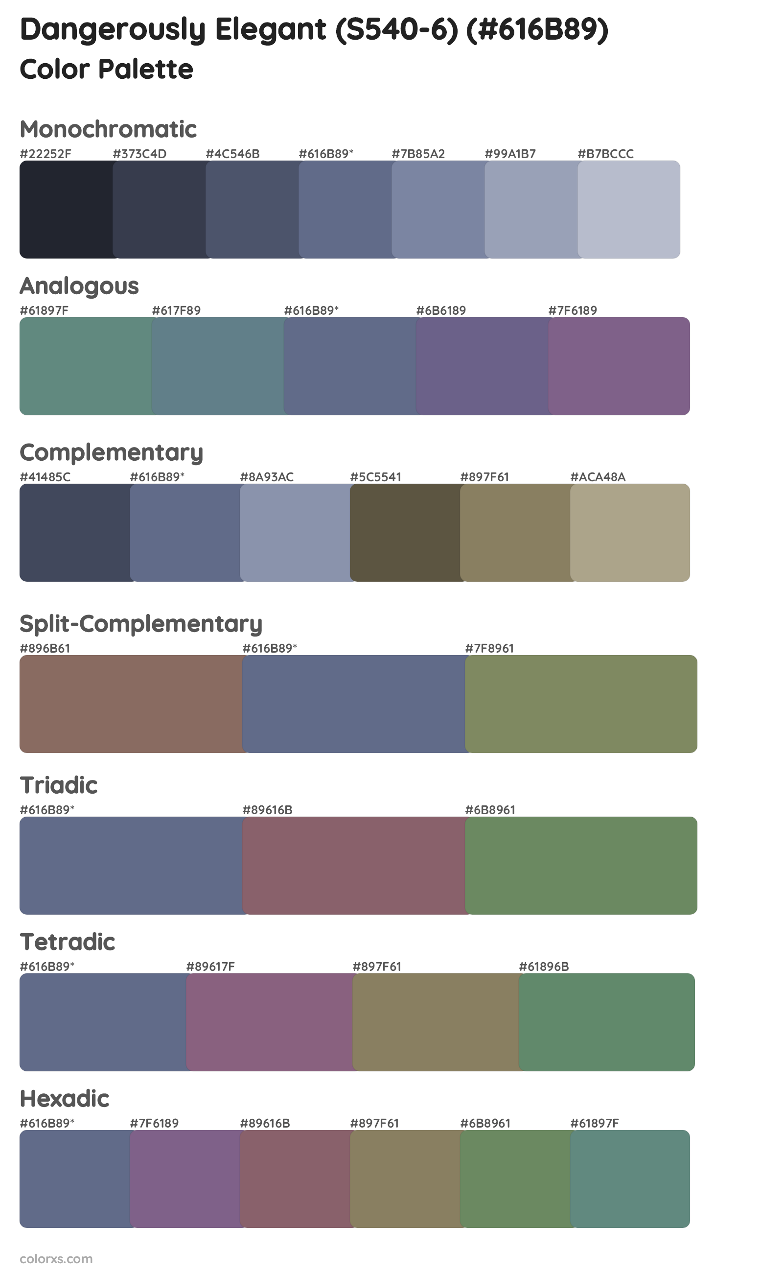 Dangerously Elegant (S540-6) Color Scheme Palettes