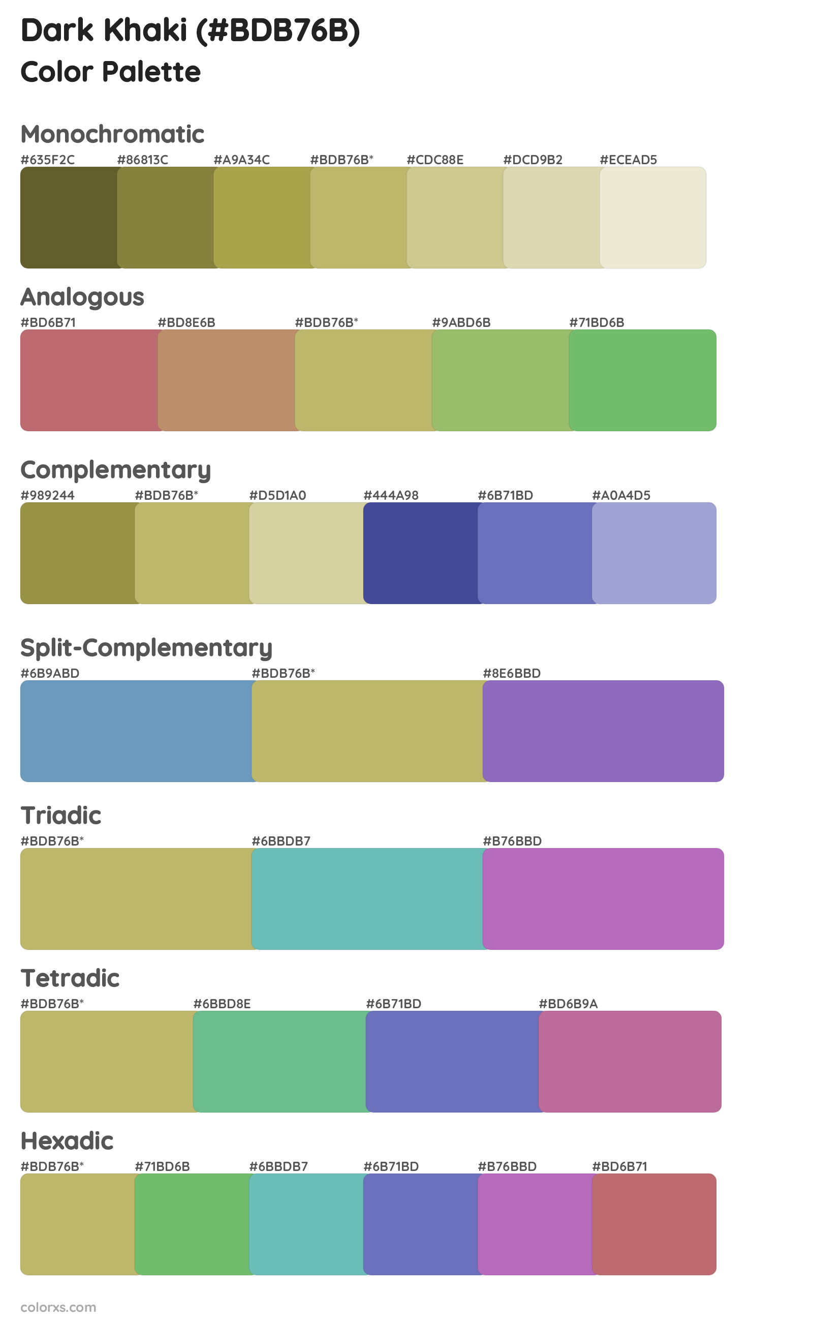 Dark Khaki Color Scheme Palettes
