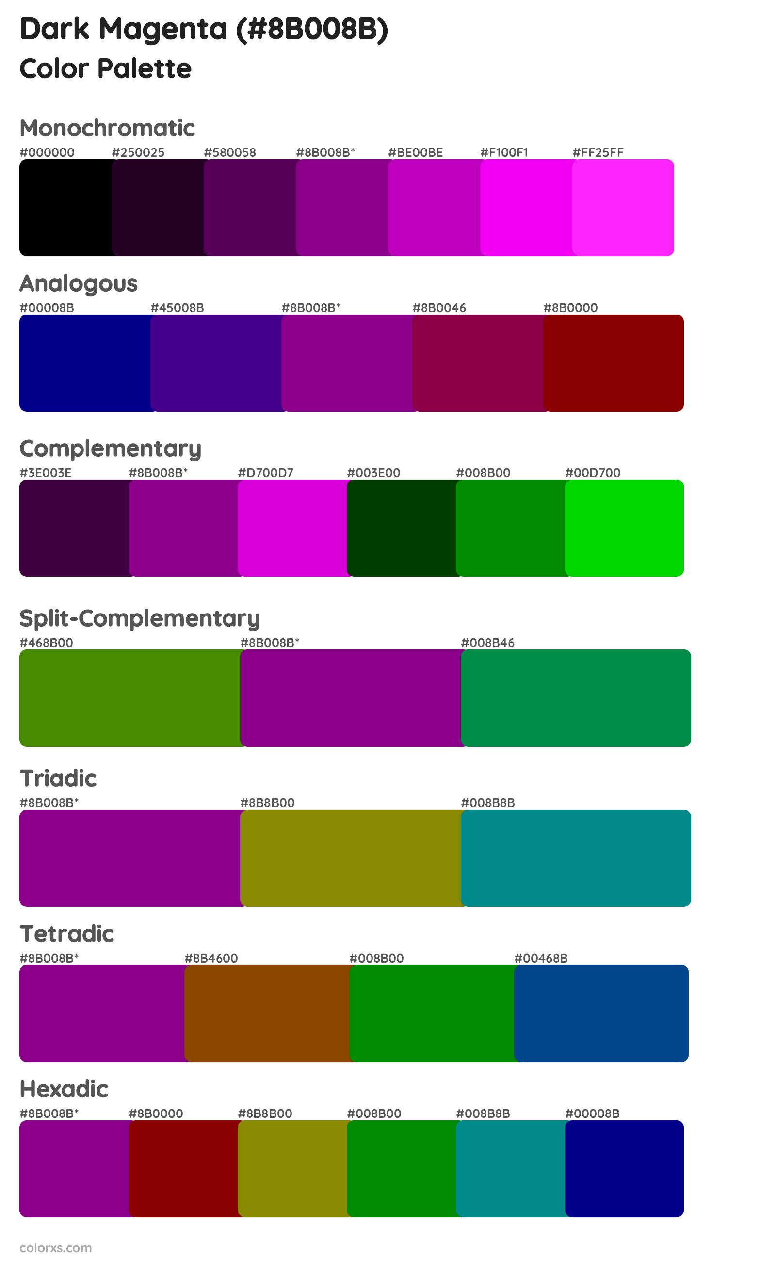 Dark Magenta Color Scheme Palettes