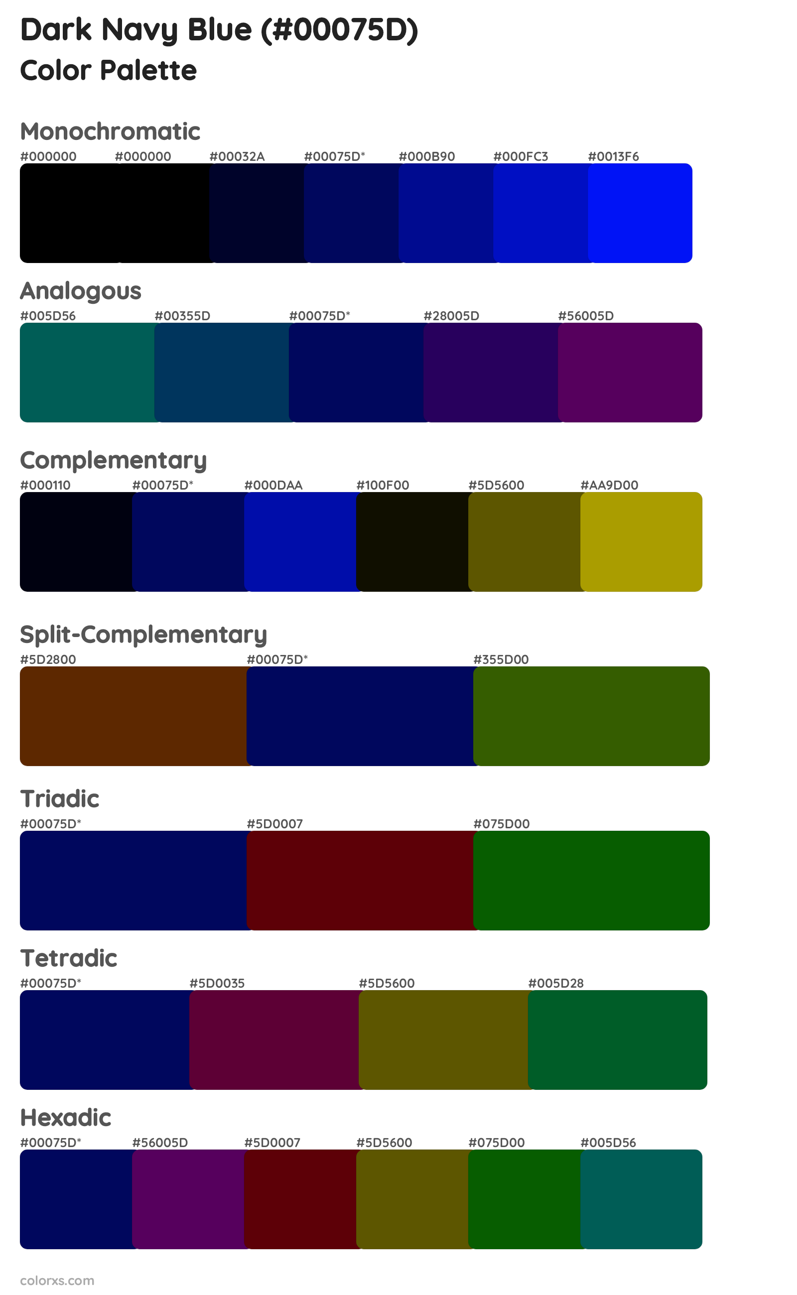 Dark Navy Blue Color Scheme Palettes