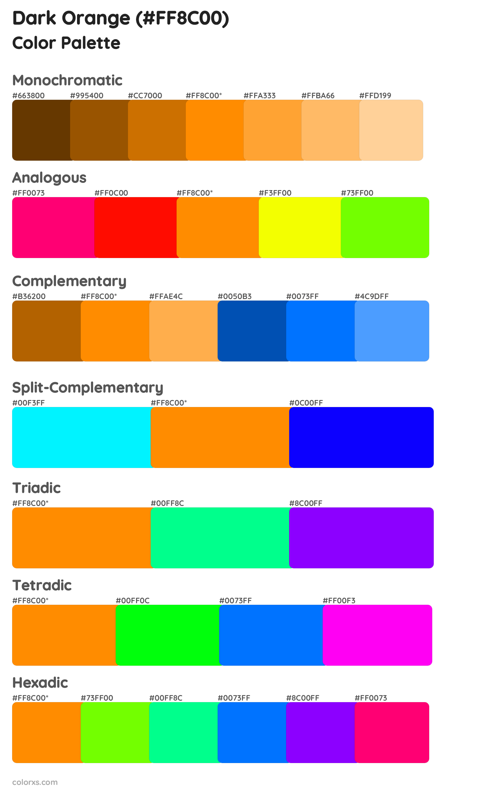 Dark Orange Color Scheme Palettes