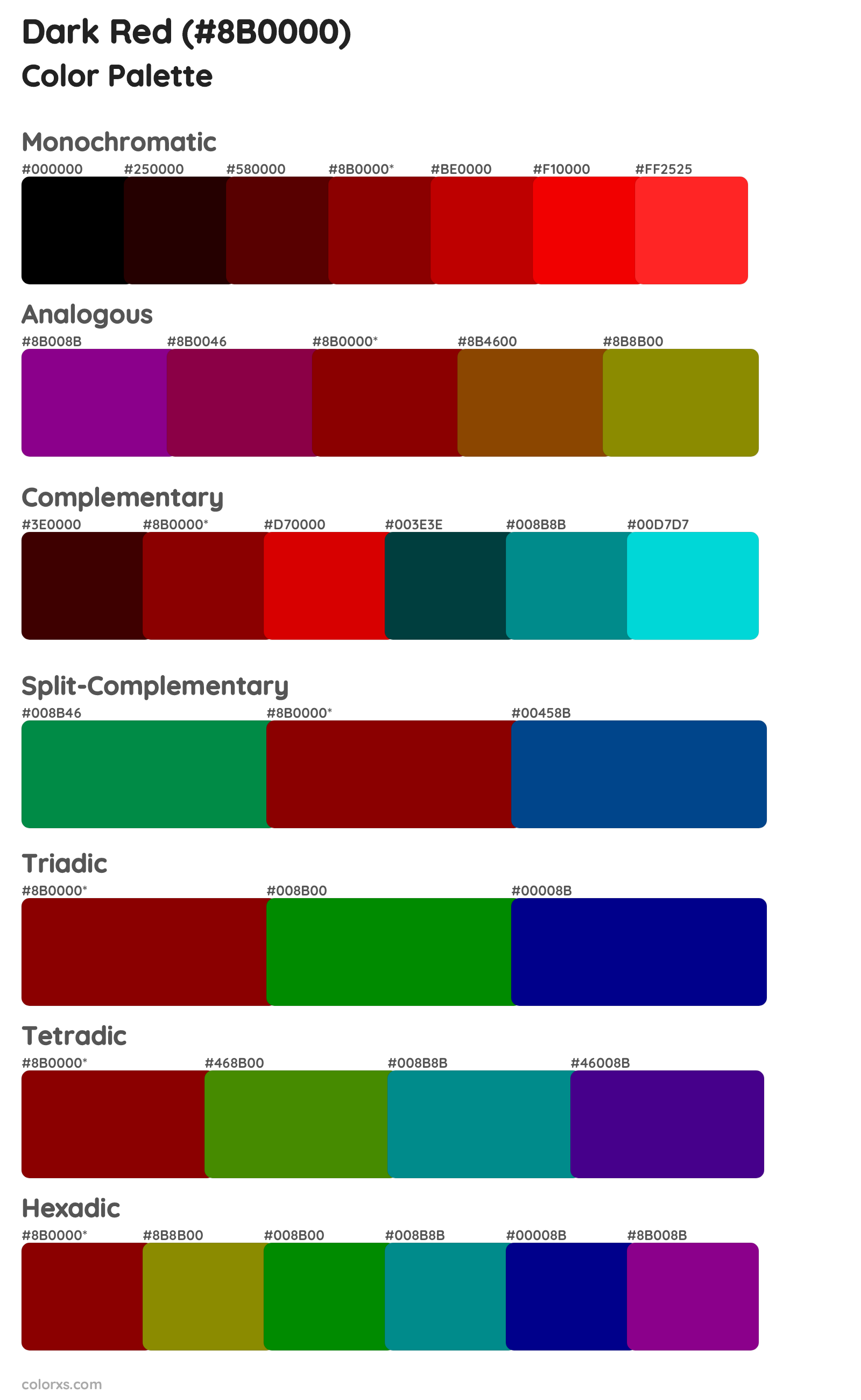 Dark Red palettes color scheme combinations - colorxs.com