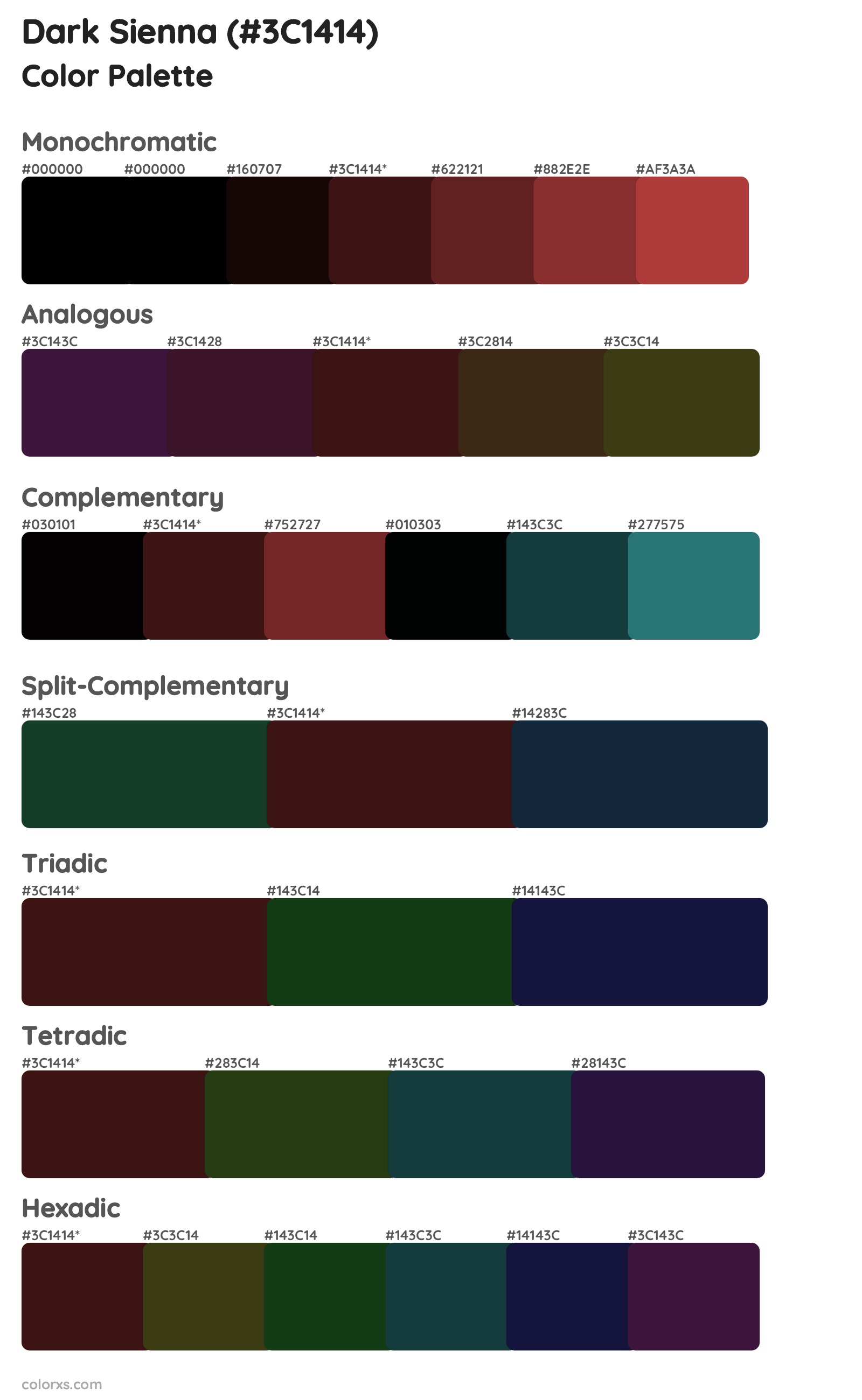 Dark Sienna Color Scheme Palettes