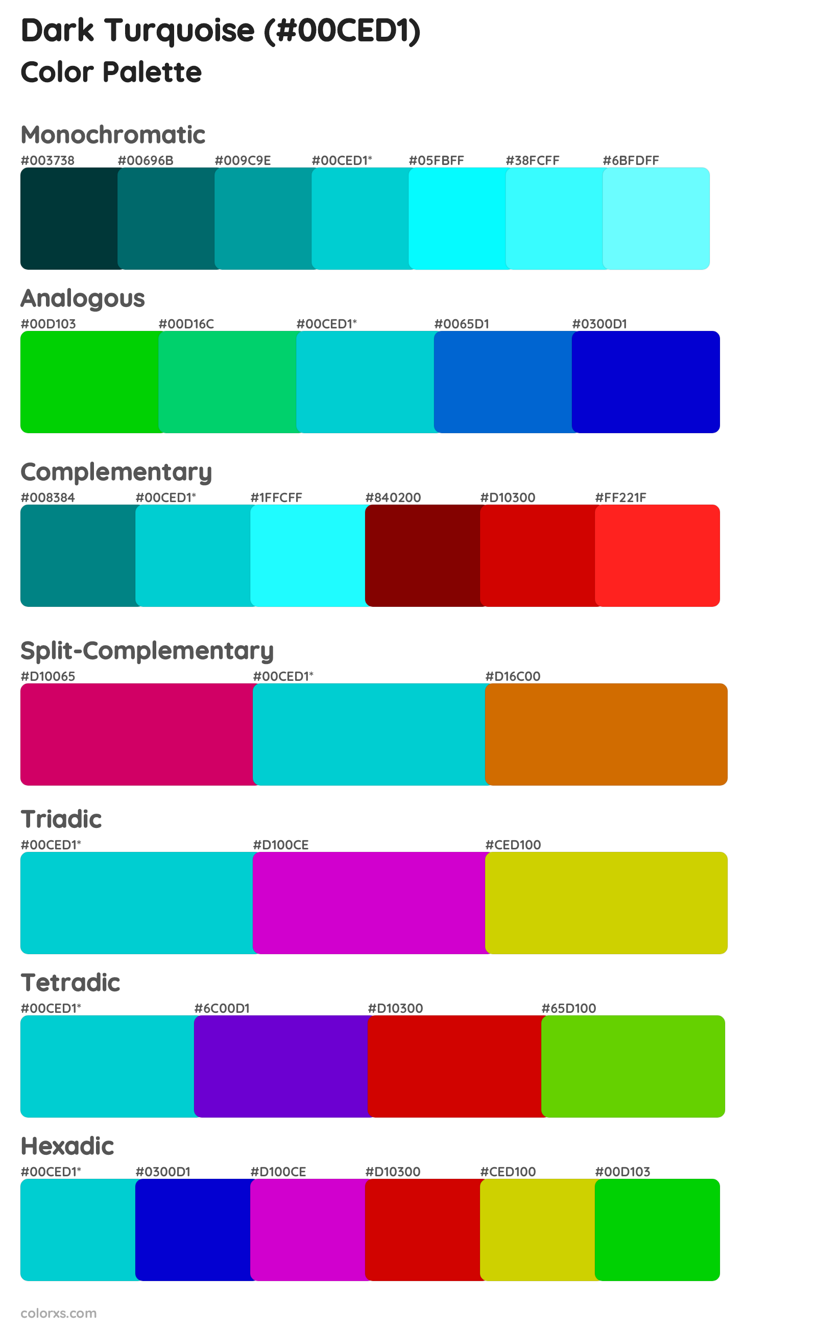 Dark Turquoise Color Scheme Palettes