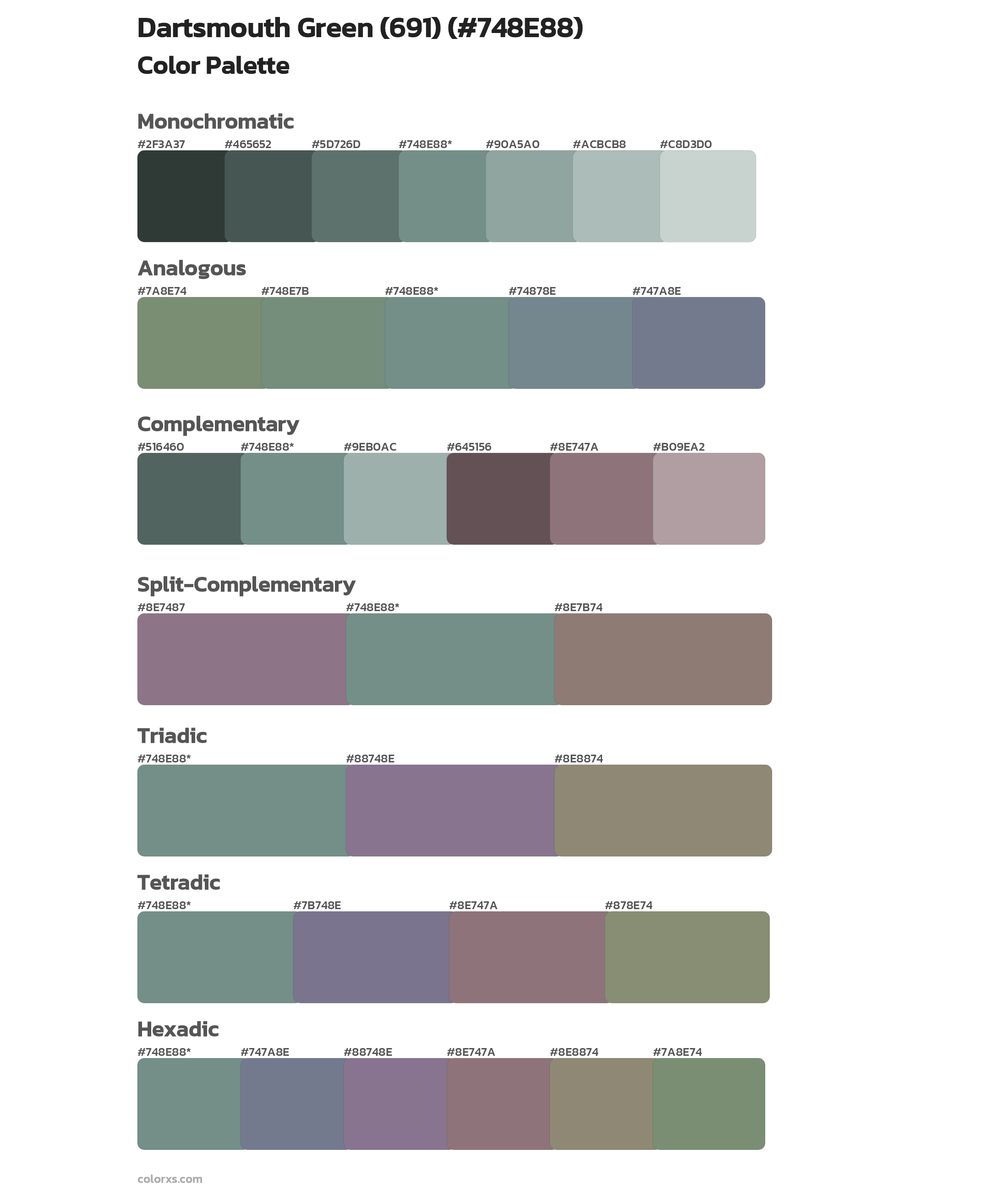 Dartsmouth Green (691) Color Scheme Palettes
