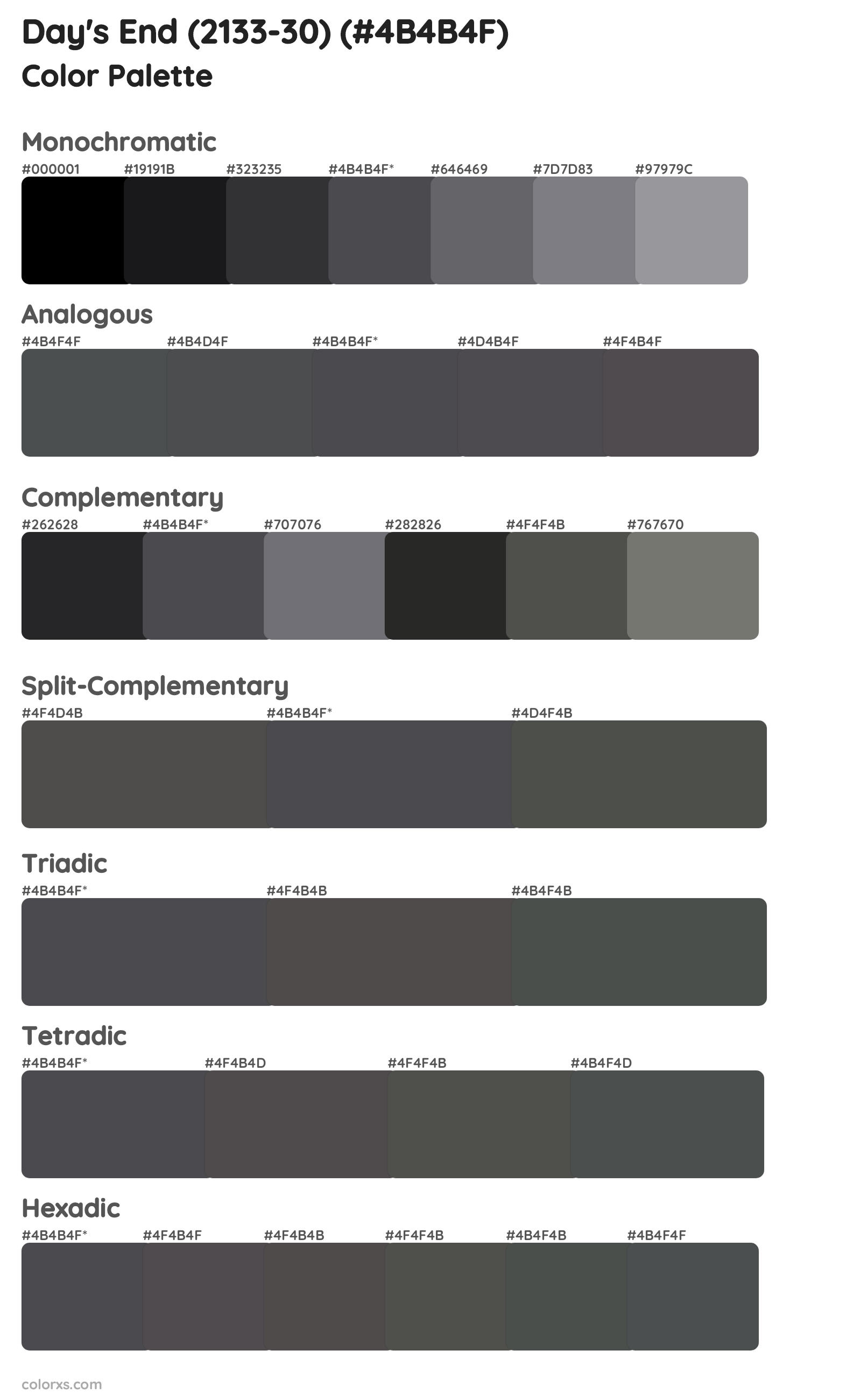 Day's End (2133-30) Color Scheme Palettes