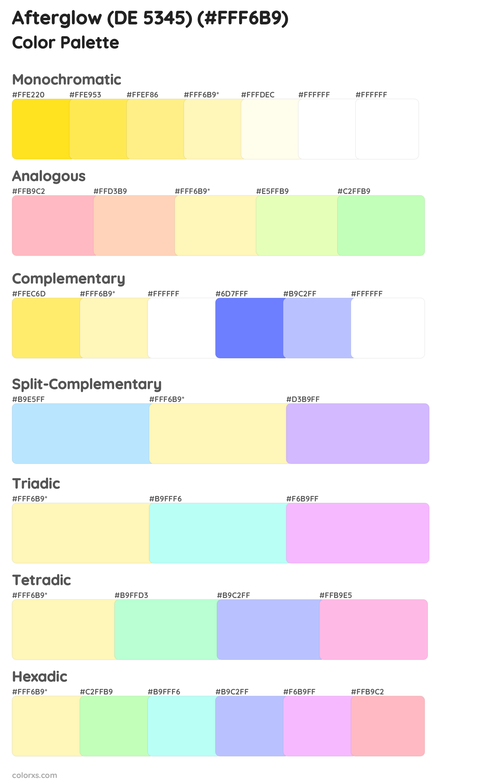 Afterglow (DE 5345) Color Scheme Palettes