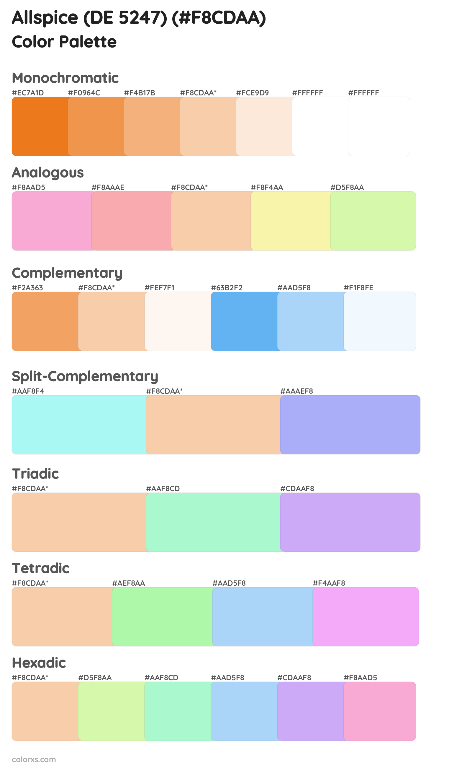 Allspice (DE 5247) Color Scheme Palettes