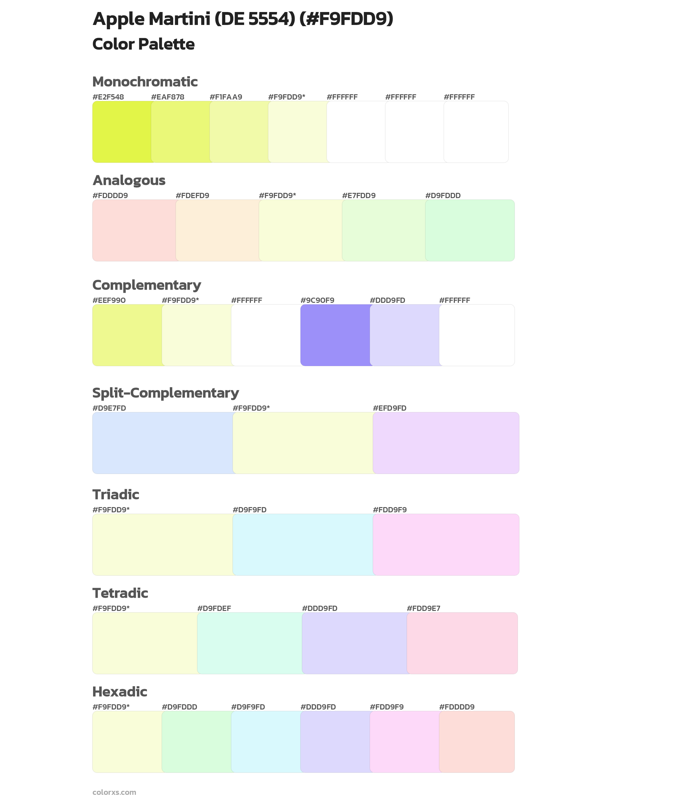 Apple Martini (DE 5554) Color Scheme Palettes