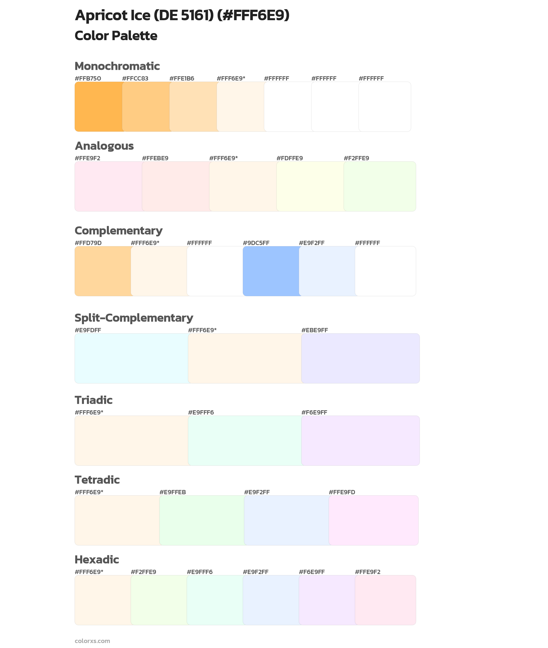 Apricot Ice (DE 5161) Color Scheme Palettes