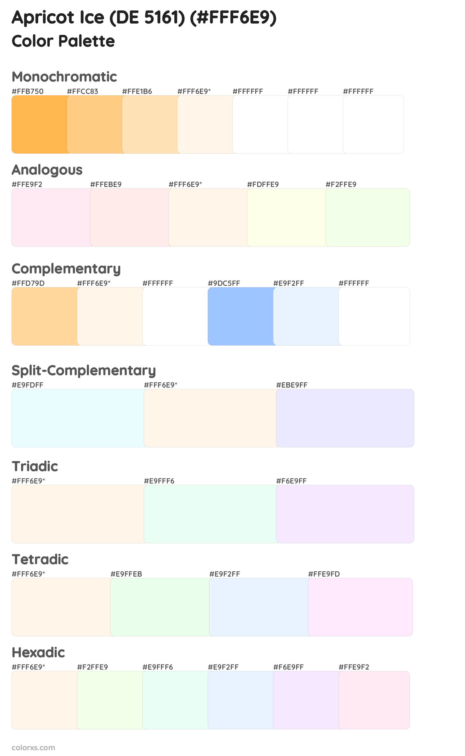 Apricot Ice (DE 5161) Color Scheme Palettes