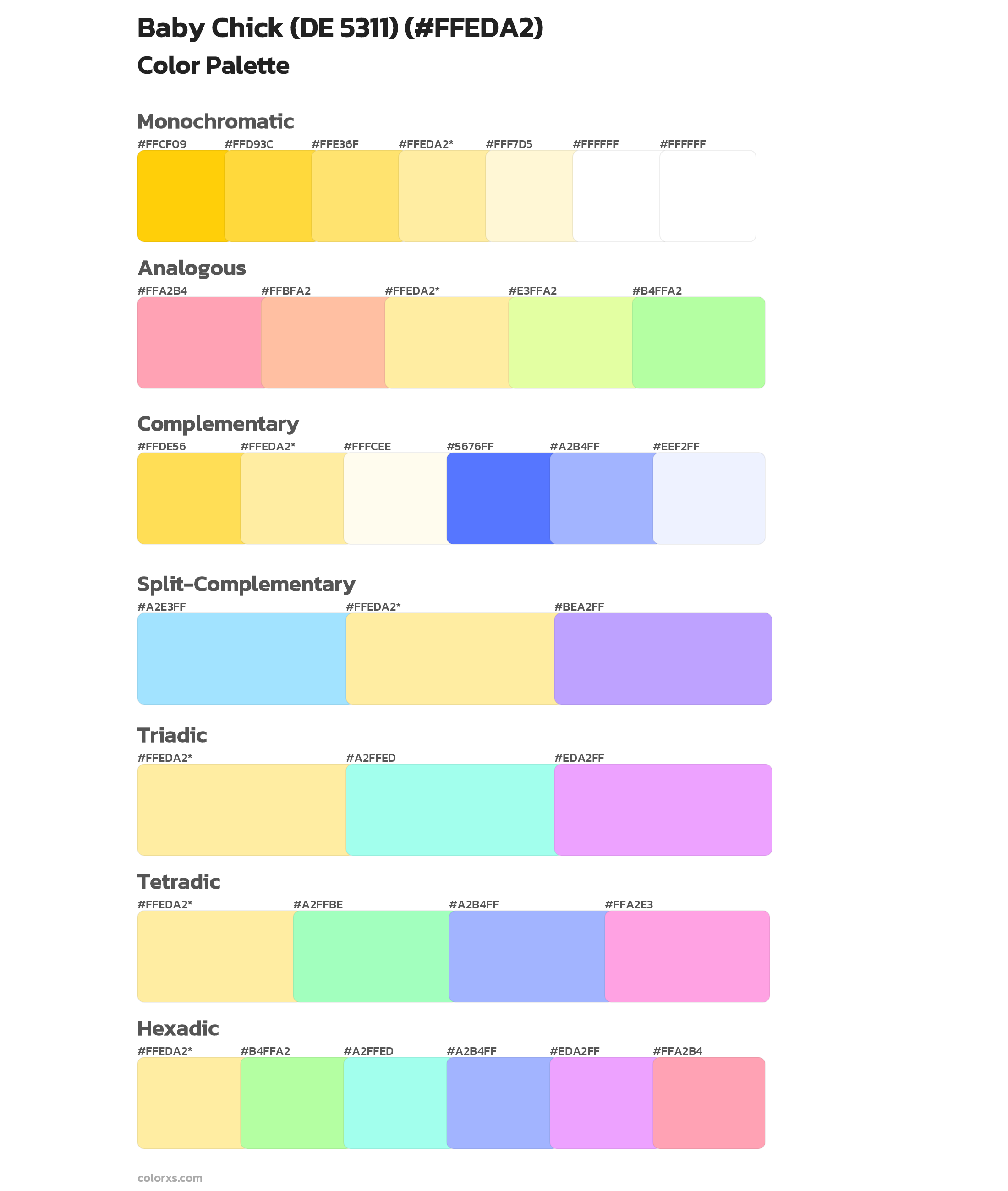 Baby Chick (DE 5311) Color Scheme Palettes