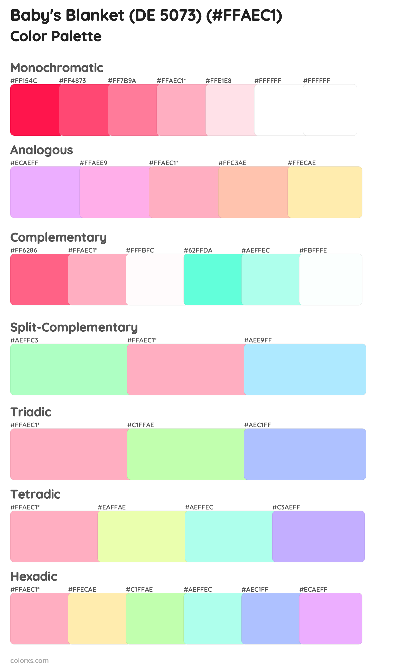 Baby's Blanket (DE 5073) Color Scheme Palettes