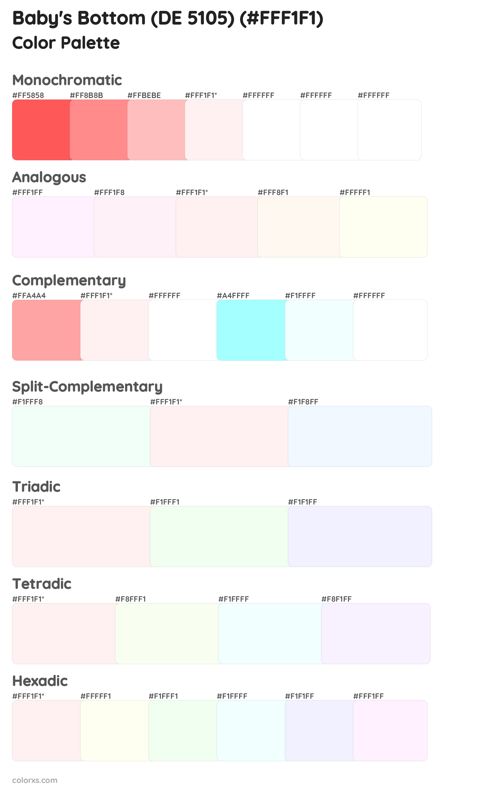 Baby's Bottom (DE 5105) Color Scheme Palettes