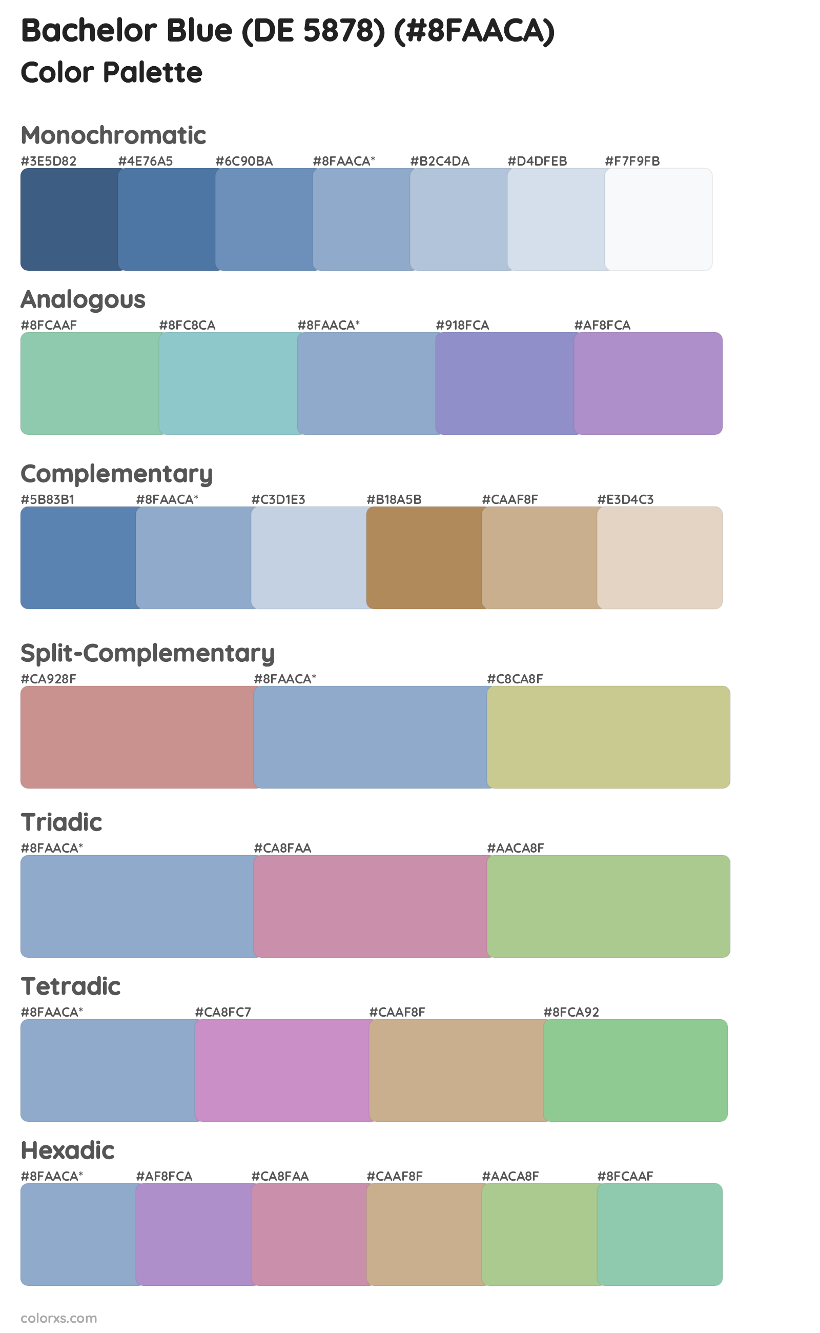 Bachelor Blue (DE 5878) Color Scheme Palettes