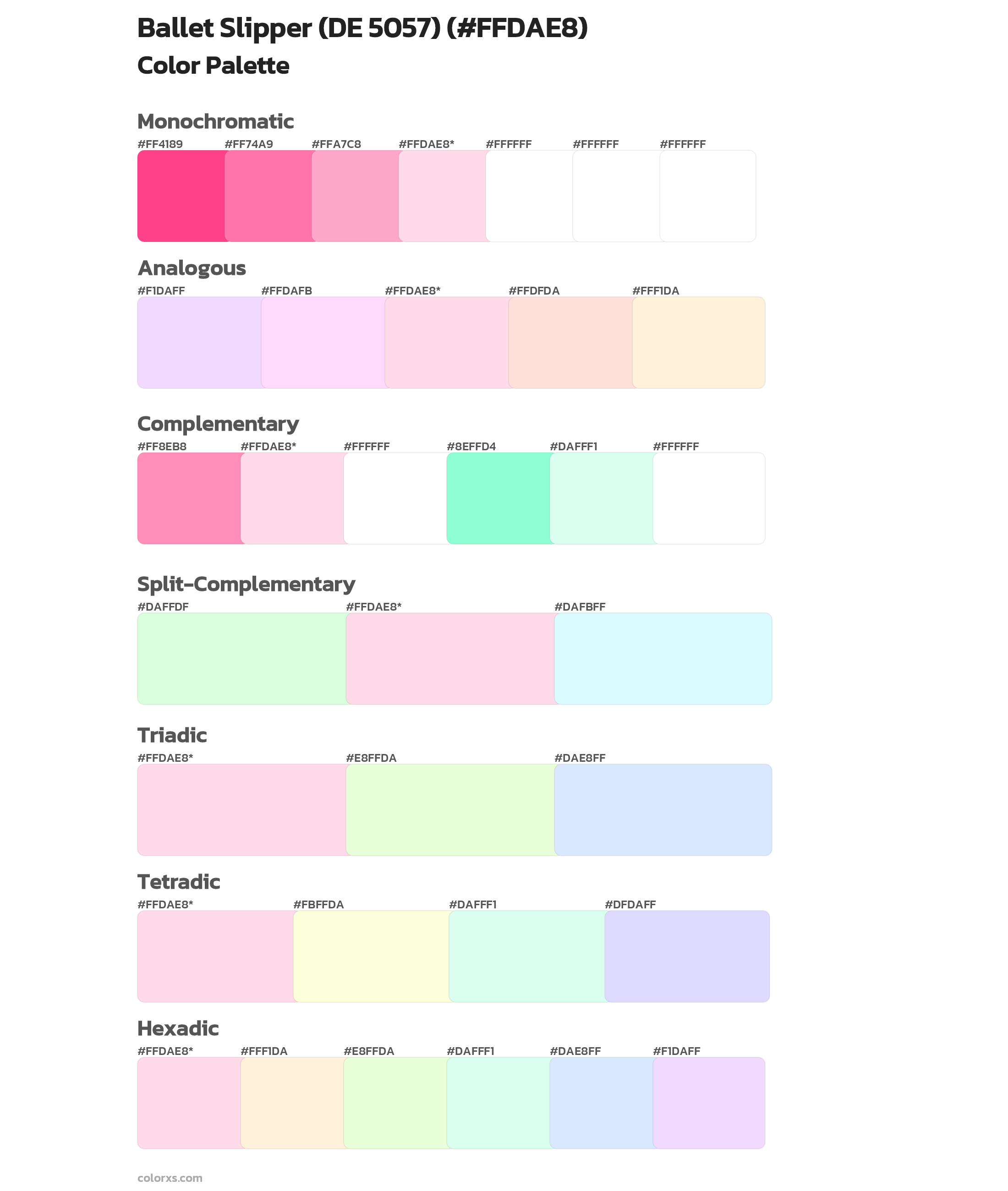 Ballet Slipper (DE 5057) Color Scheme Palettes