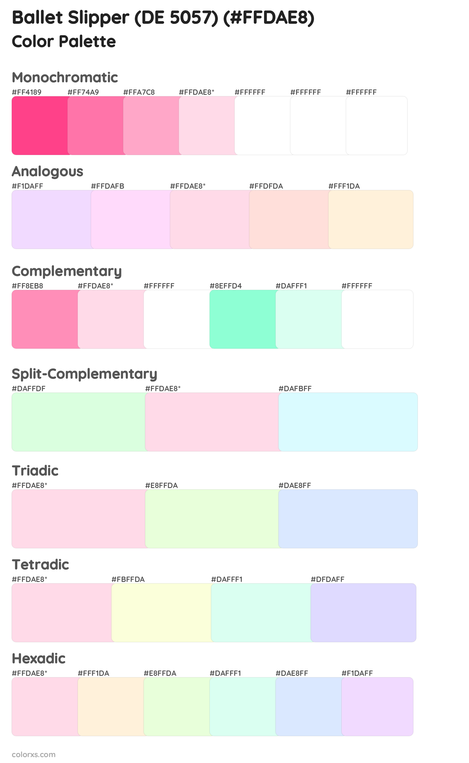 Ballet Slipper (DE 5057) Color Scheme Palettes