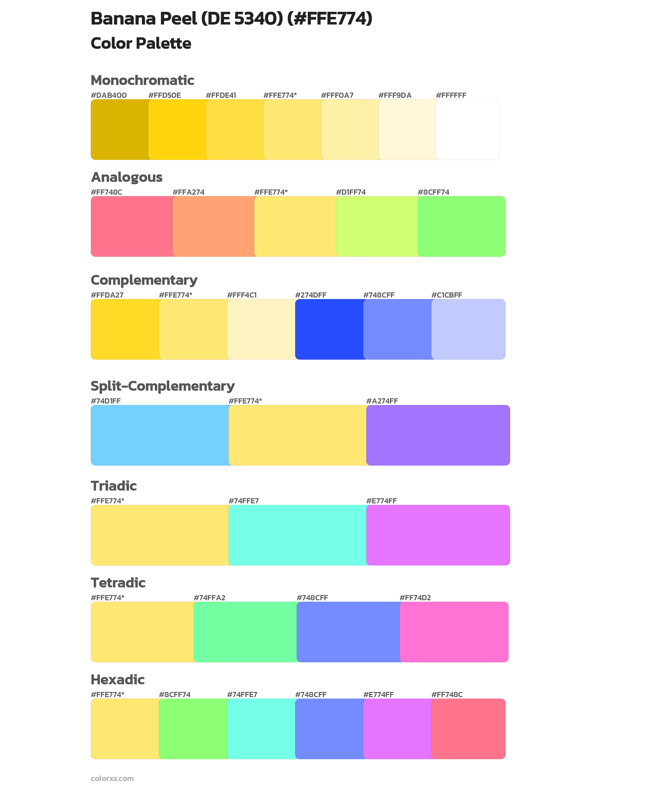 Banana Peel (DE 5340) Color Scheme Palettes