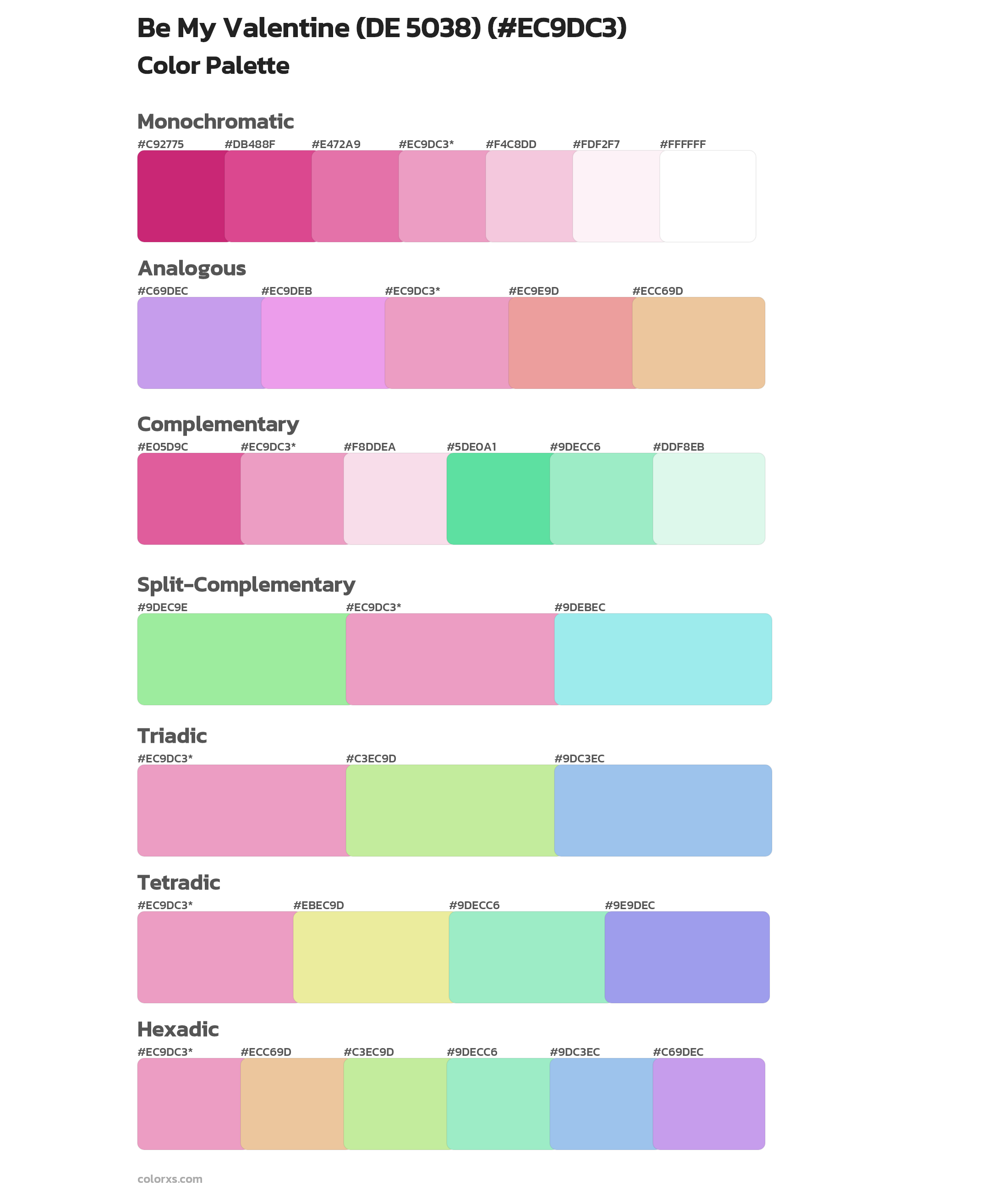 Be My Valentine (DE 5038) Color Scheme Palettes