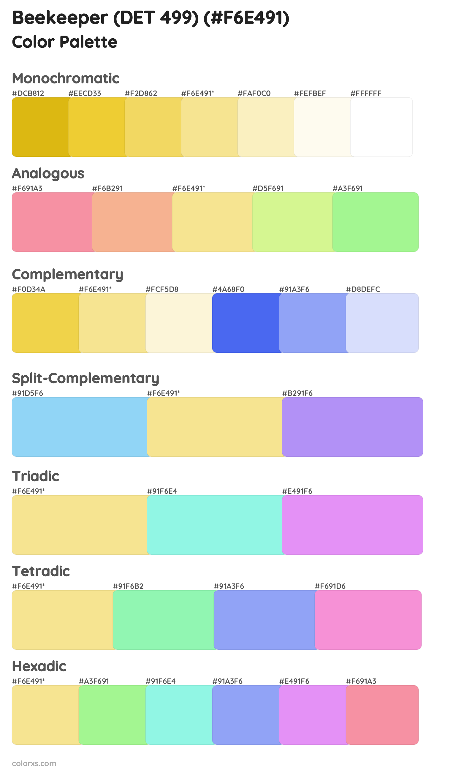Beekeeper (DET 499) Color Scheme Palettes