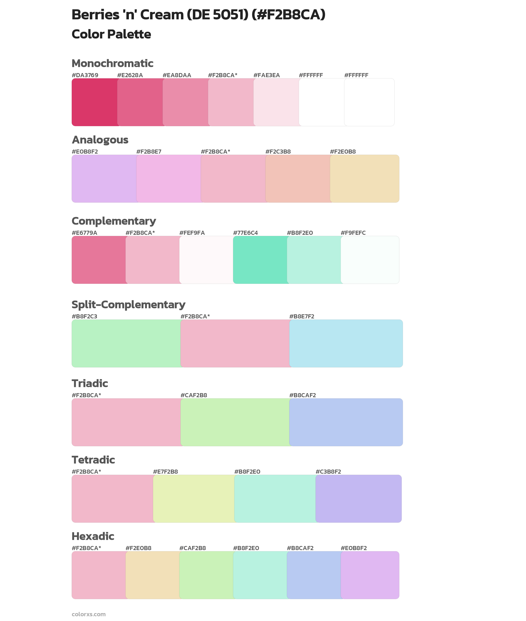 Berries 'n' Cream (DE 5051) Color Scheme Palettes