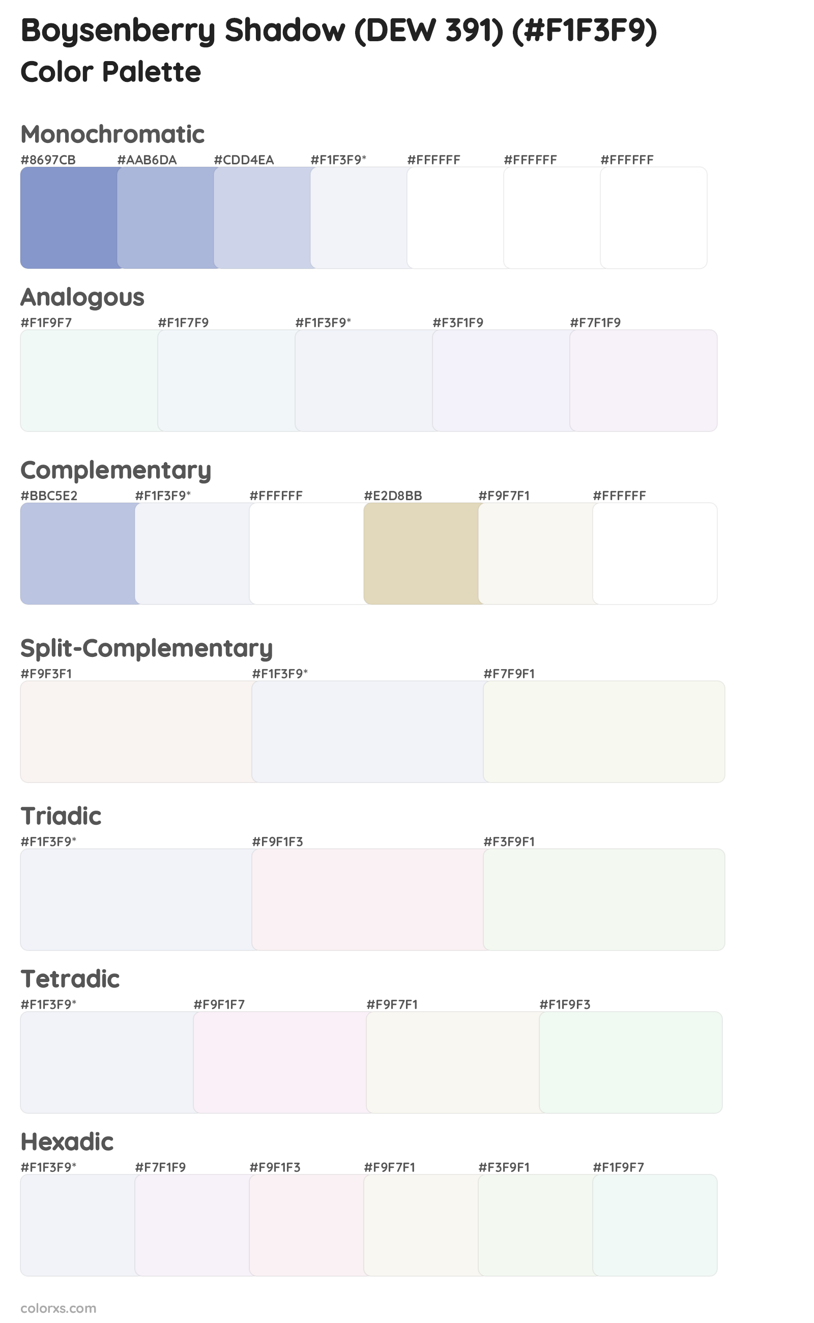 Boysenberry Shadow (DEW 391) Color Scheme Palettes