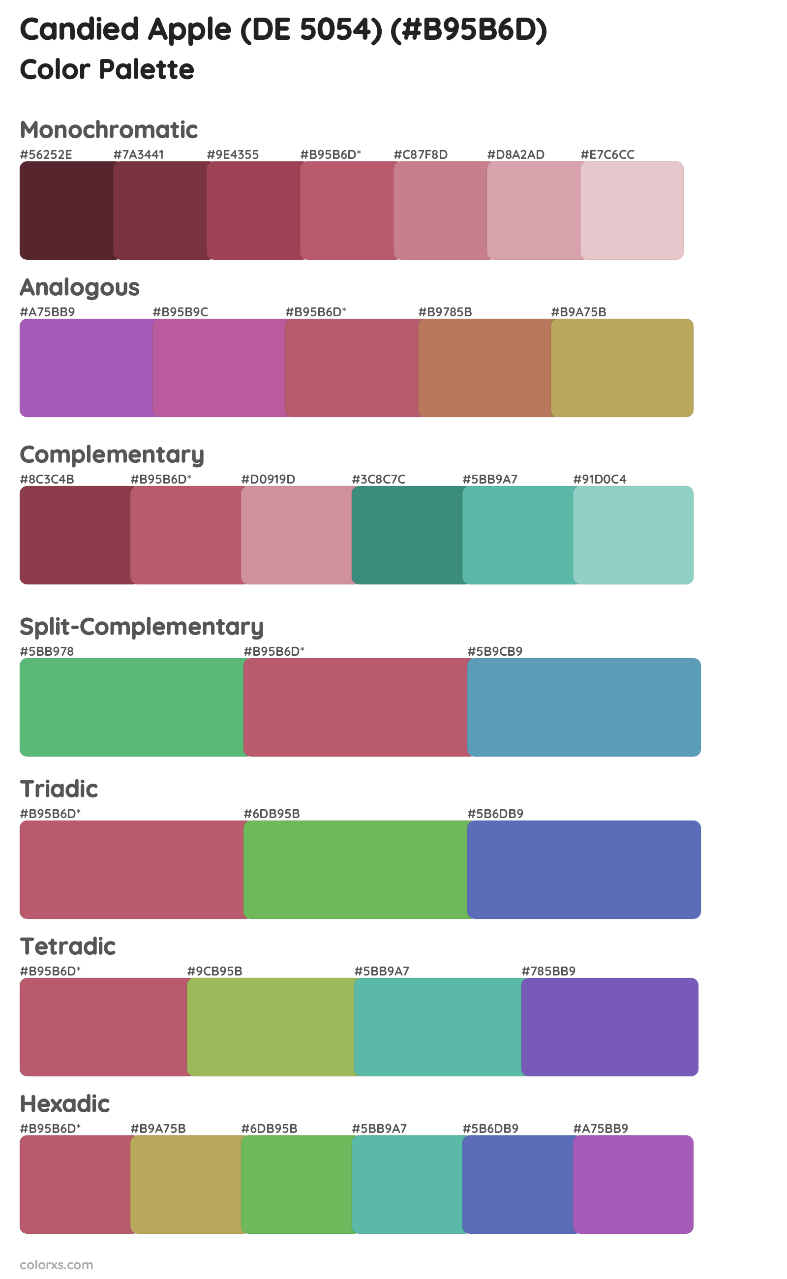 Candied Apple (DE 5054) Color Scheme Palettes