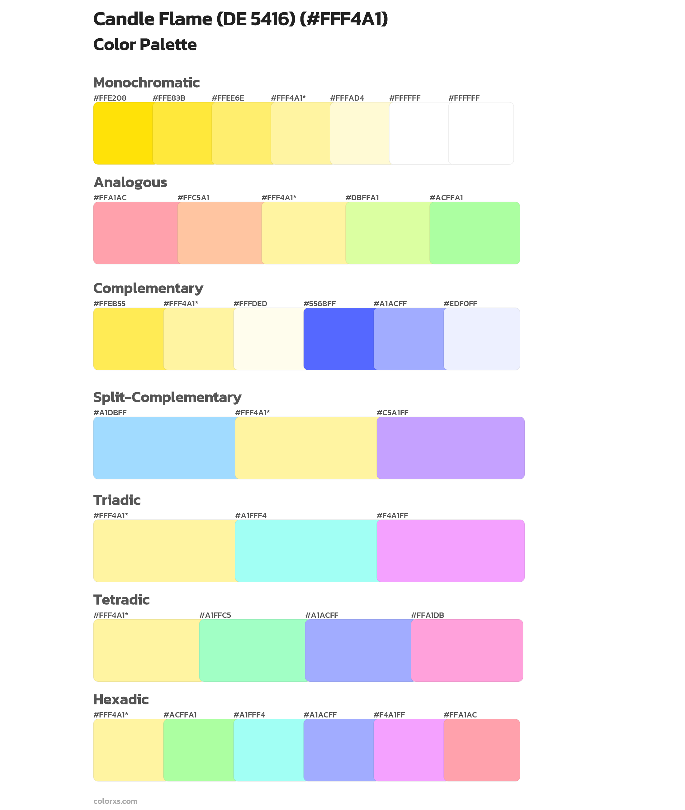 Candle Flame (DE 5416) Color Scheme Palettes