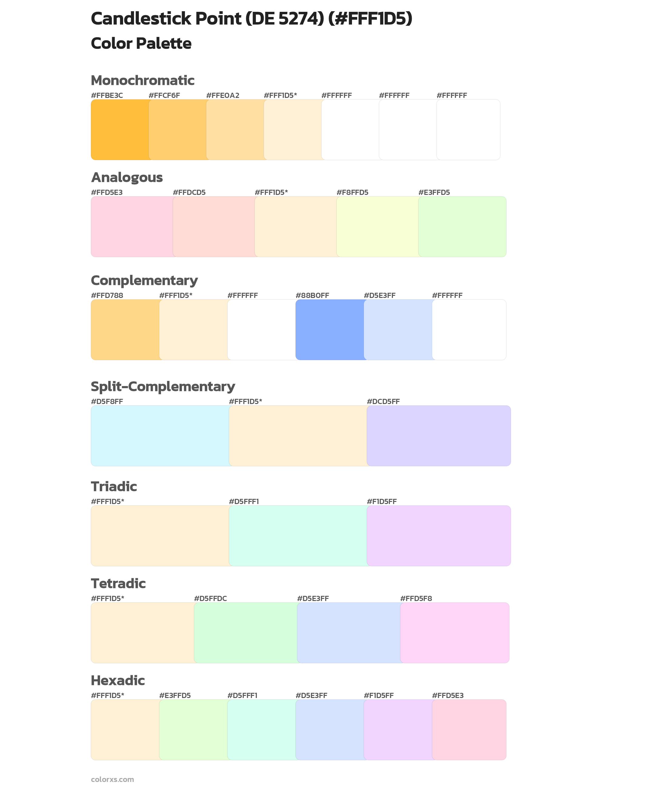 Candlestick Point (DE 5274) Color Scheme Palettes