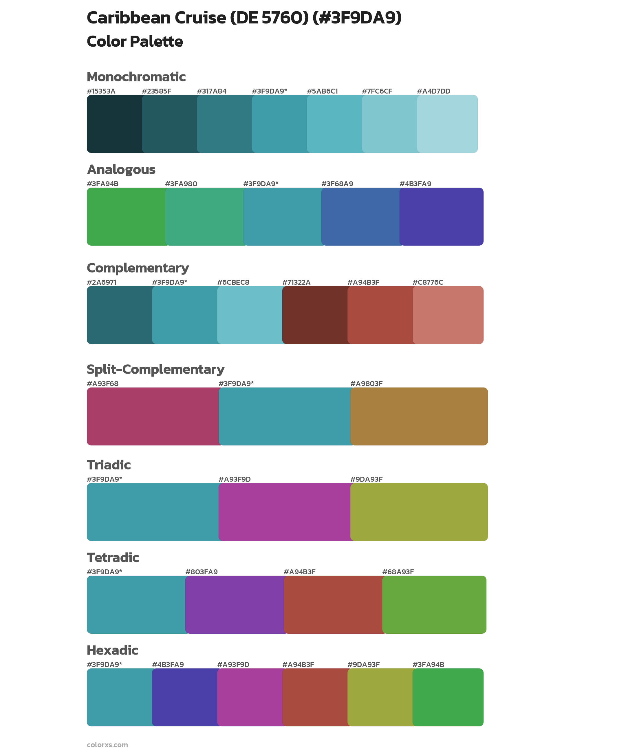 Caribbean Cruise (DE 5760) Color Scheme Palettes