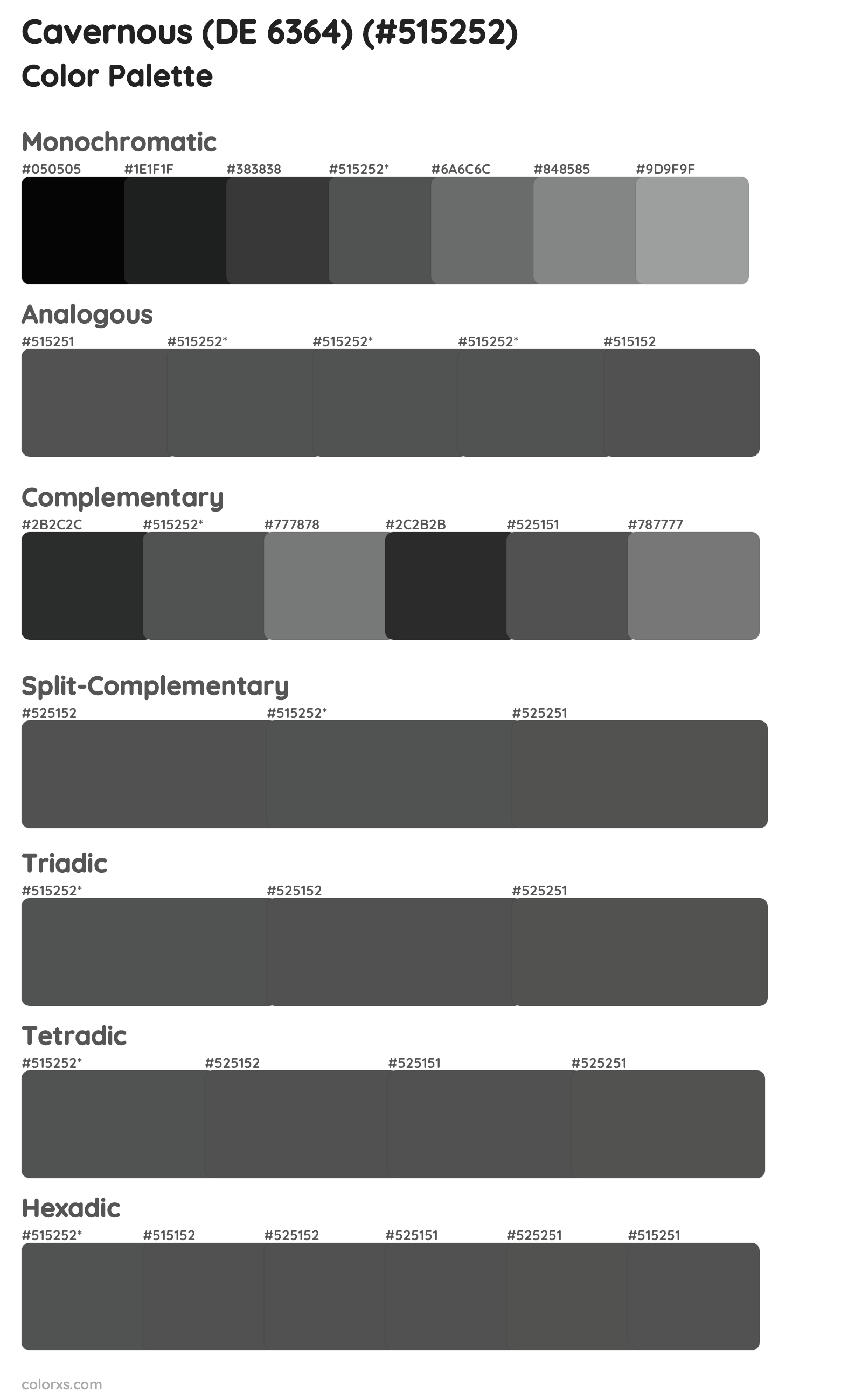 Cavernous (DE 6364) Color Scheme Palettes