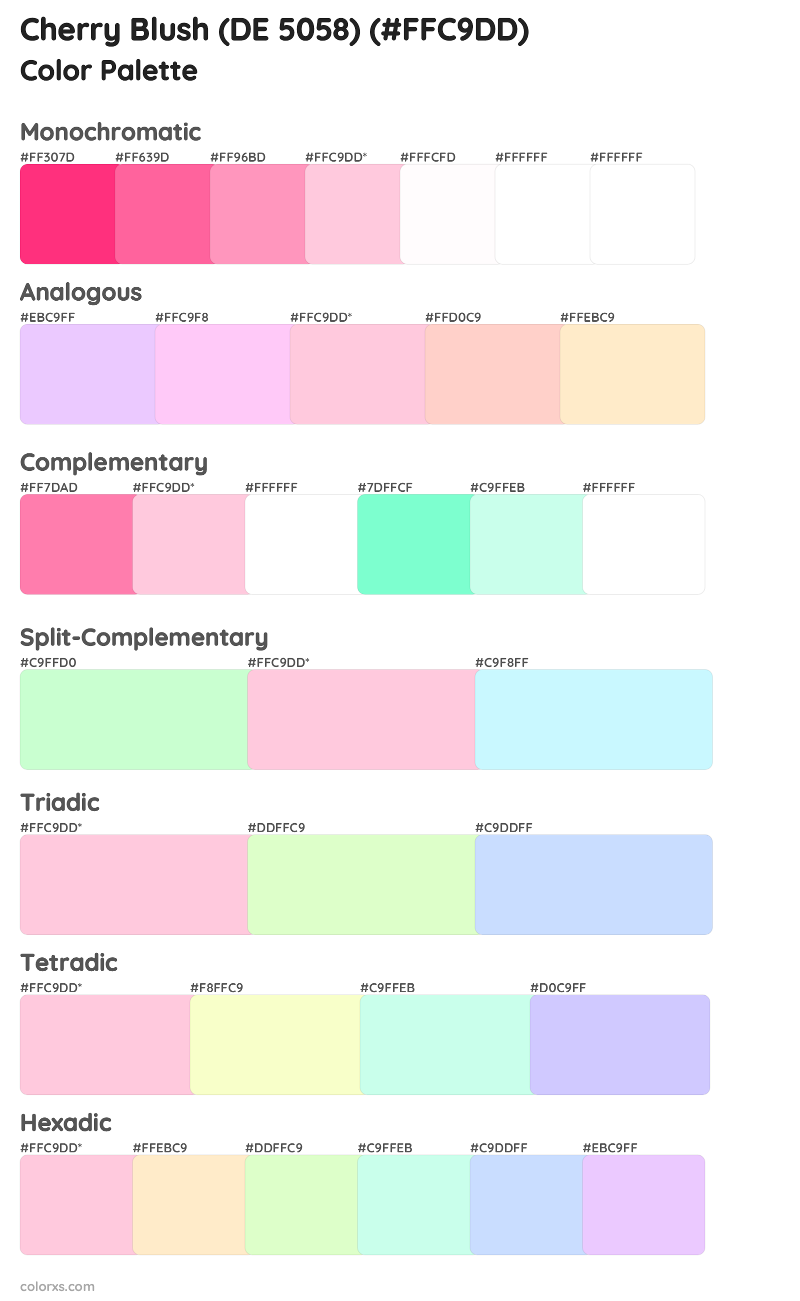 Cherry Blush (DE 5058) Color Scheme Palettes