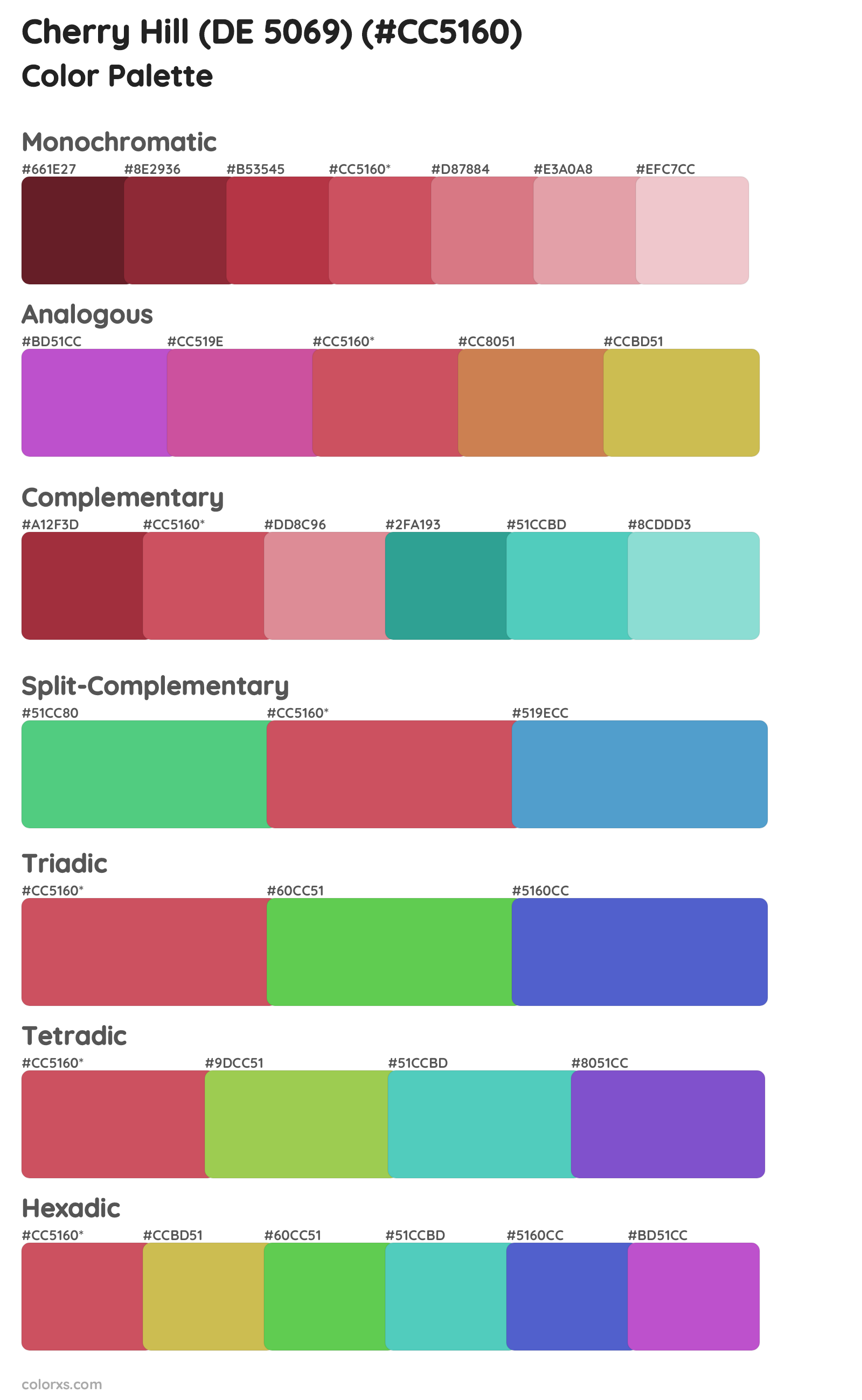 Cherry Hill (DE 5069) Color Scheme Palettes