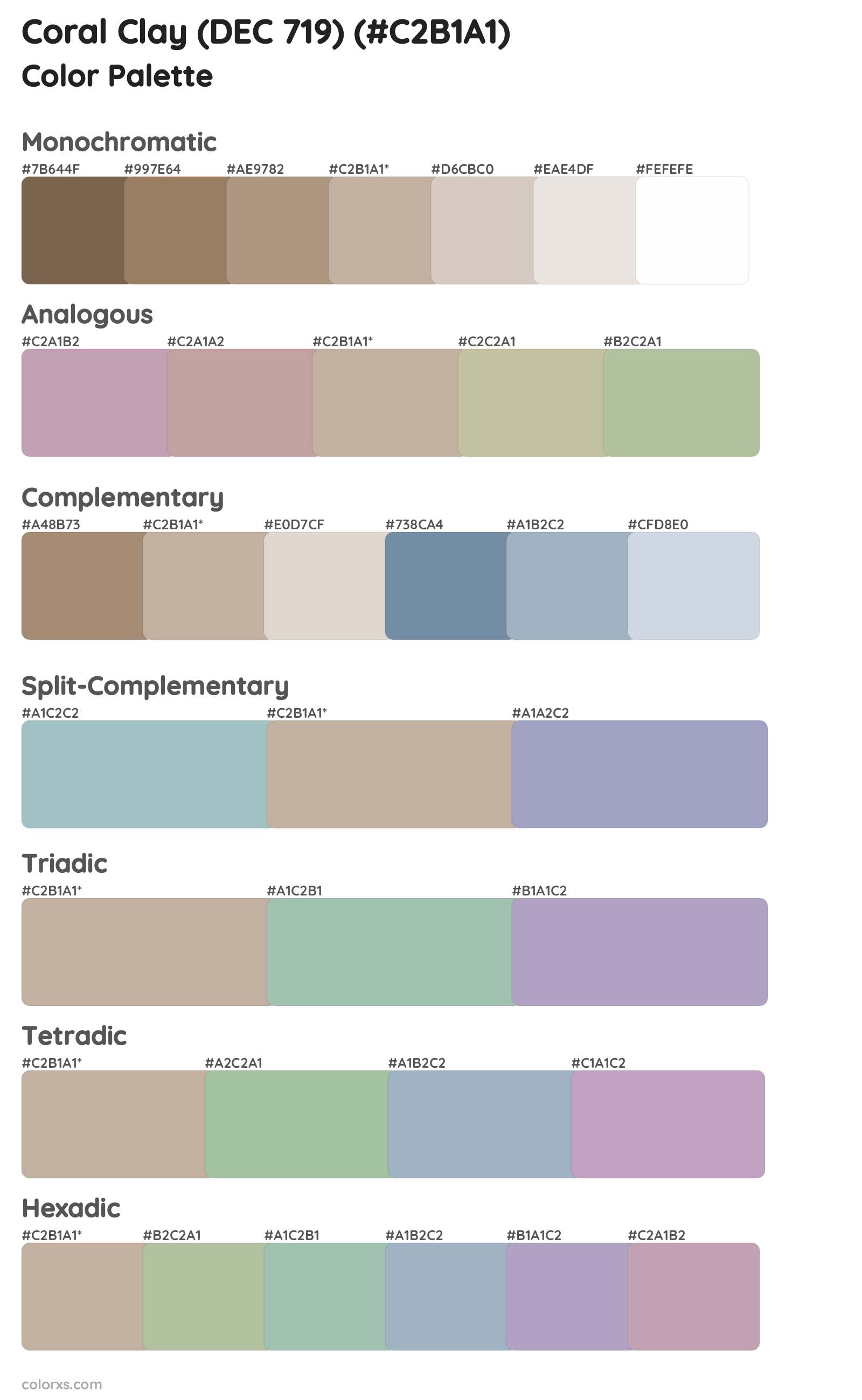 Coral Clay (DEC 719) Color Scheme Palettes
