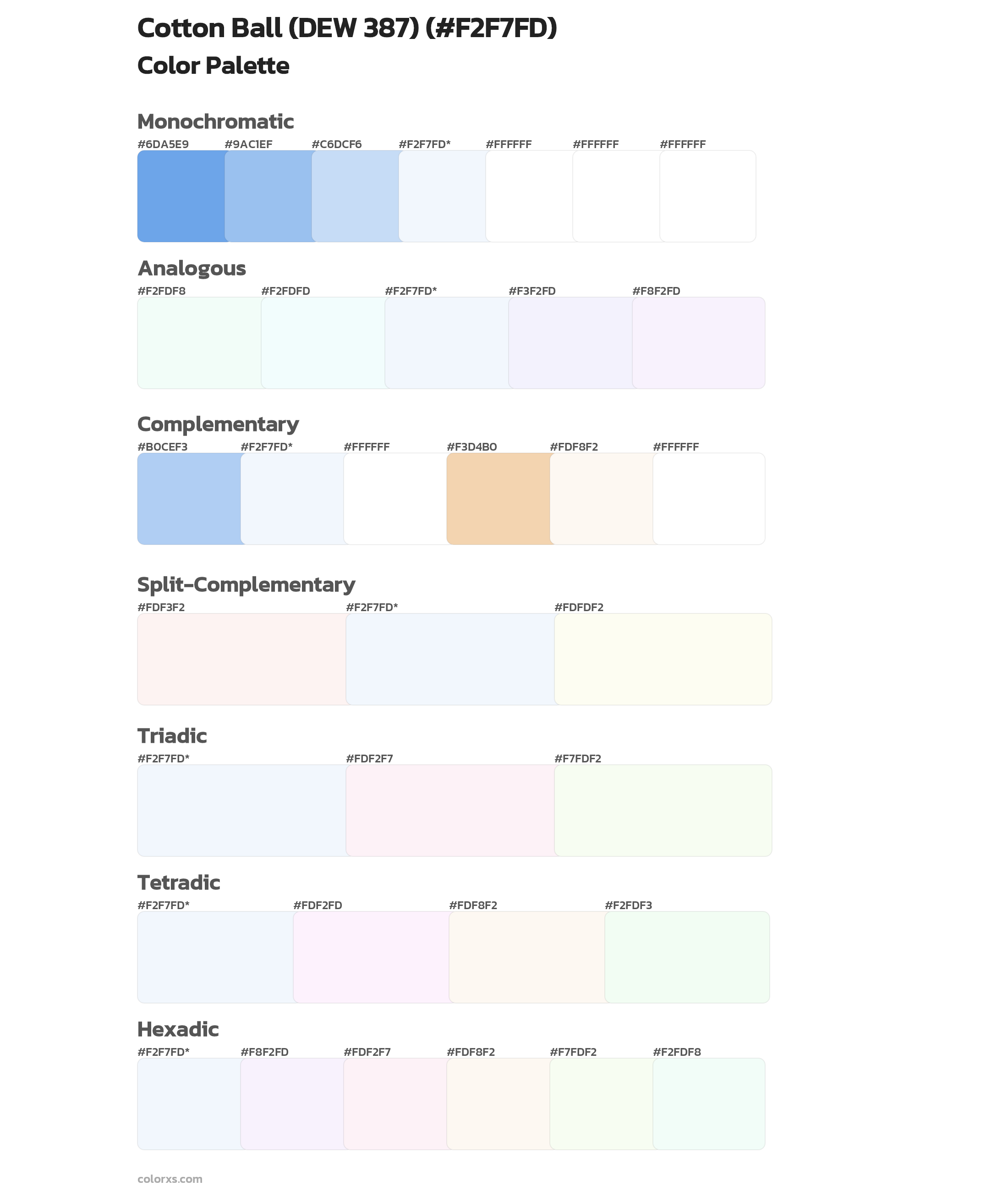 Cotton Ball (DEW 387) Color Scheme Palettes