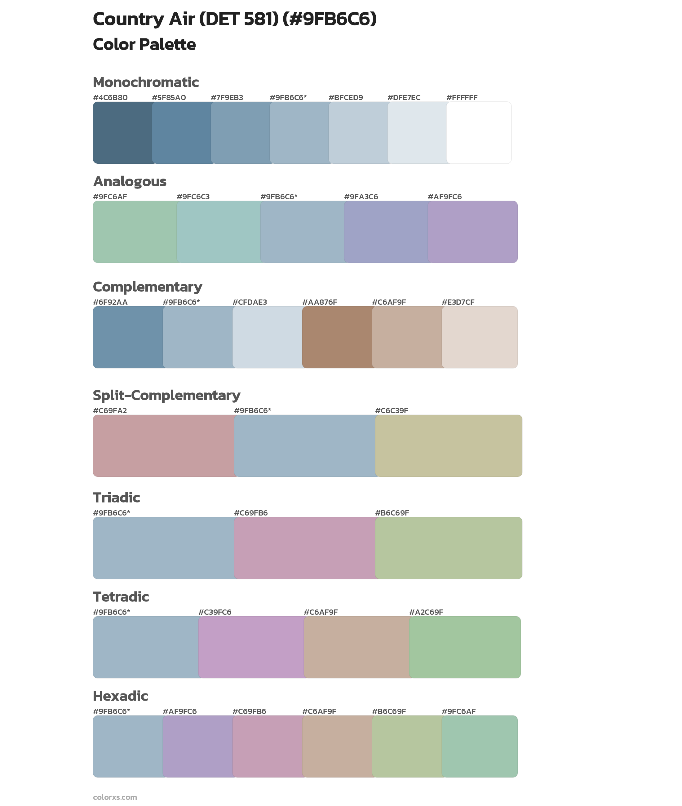 Country Air (DET 581) Color Scheme Palettes
