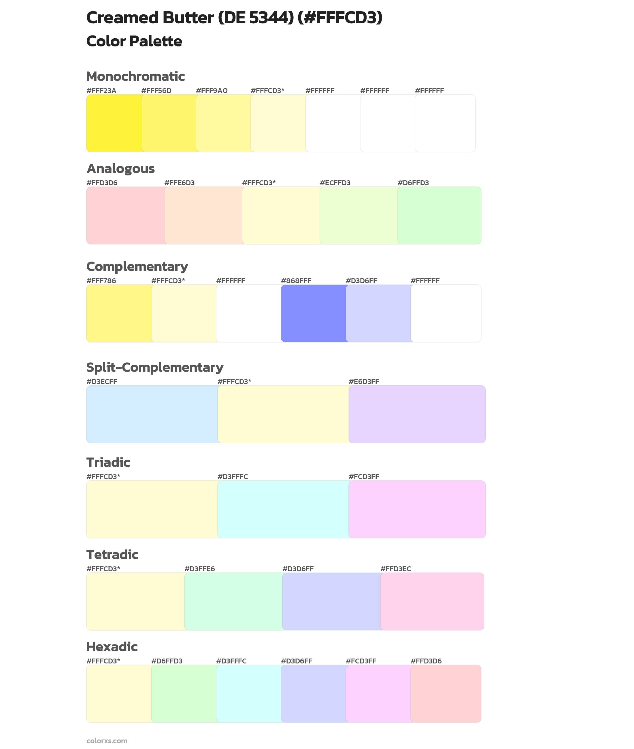 Creamed Butter (DE 5344) Color Scheme Palettes